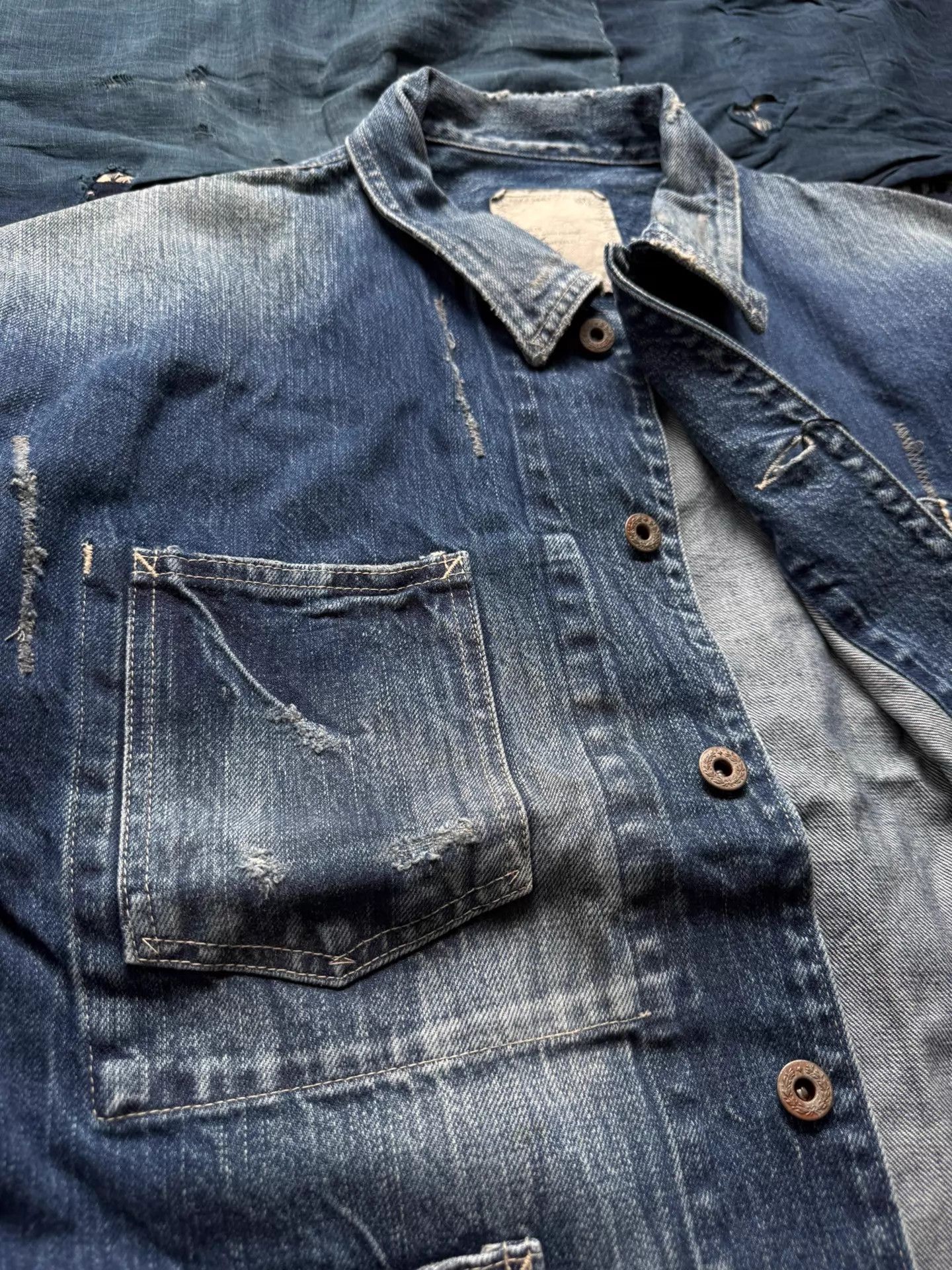 Madness MADNESS 24FW Regen 4P Washed-Distressed Denim Jkt Japan Size US M / EU 48-50 / 2 - 7 Thumbnail