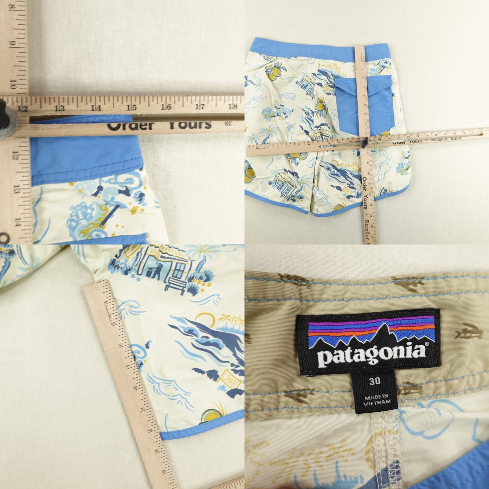Patagonia Patagonia Board Shorts Mens 30 Beige Scallop Hem Waveferer Swim Trunks Bathing Suit Beach Outdoor Surfing Size US 30 / EU 46 - 8 Thumbnail