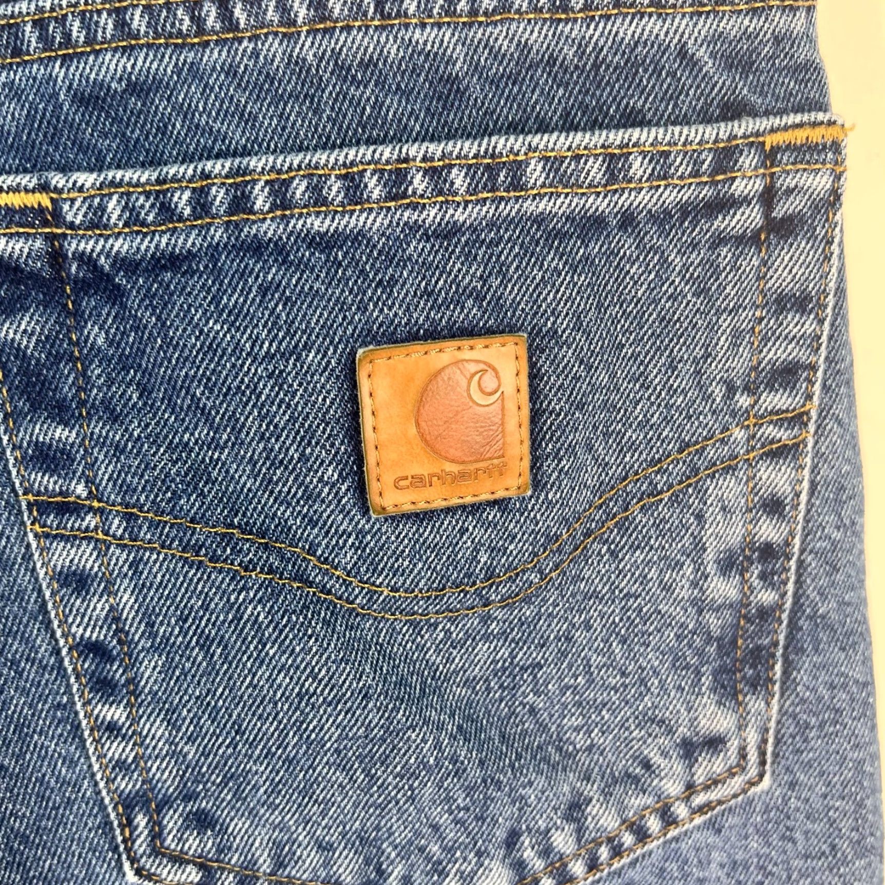 Carhartt VINTAGE Carhartt Lined Pants Jeans Mens 40 Blue Relaxed Fit 40x30 Outdoor Work Wear Denim 5-Pocket Design Zipper Button Rise High Womens? Size US 40 / EU 56 - 5 Thumbnail