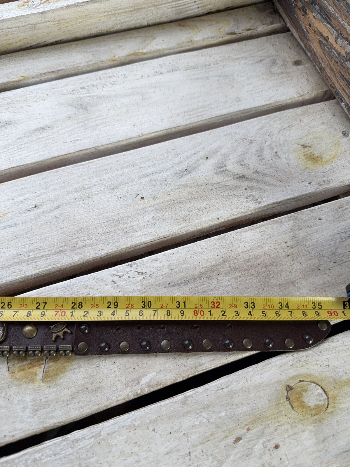Japanese Brand RARE Save The Queen Vera Pelle Italian Studded Leather Belt Size ONE SIZE - 12 Thumbnail