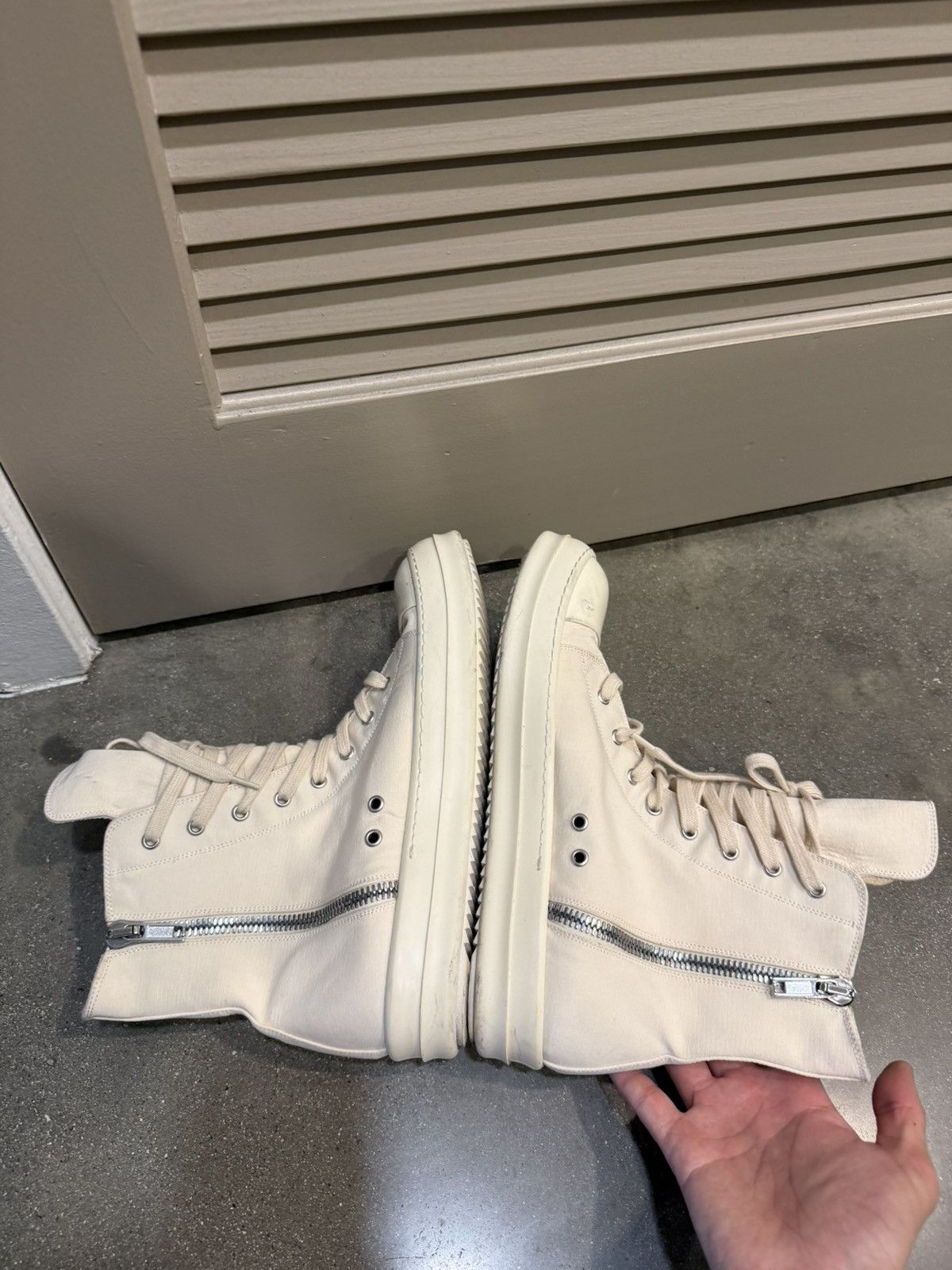 Rick Owens FW19 Cargo Nylon Ramone Hightop Sneakers 43 Size US 10 / EU 43 - 5 Thumbnail