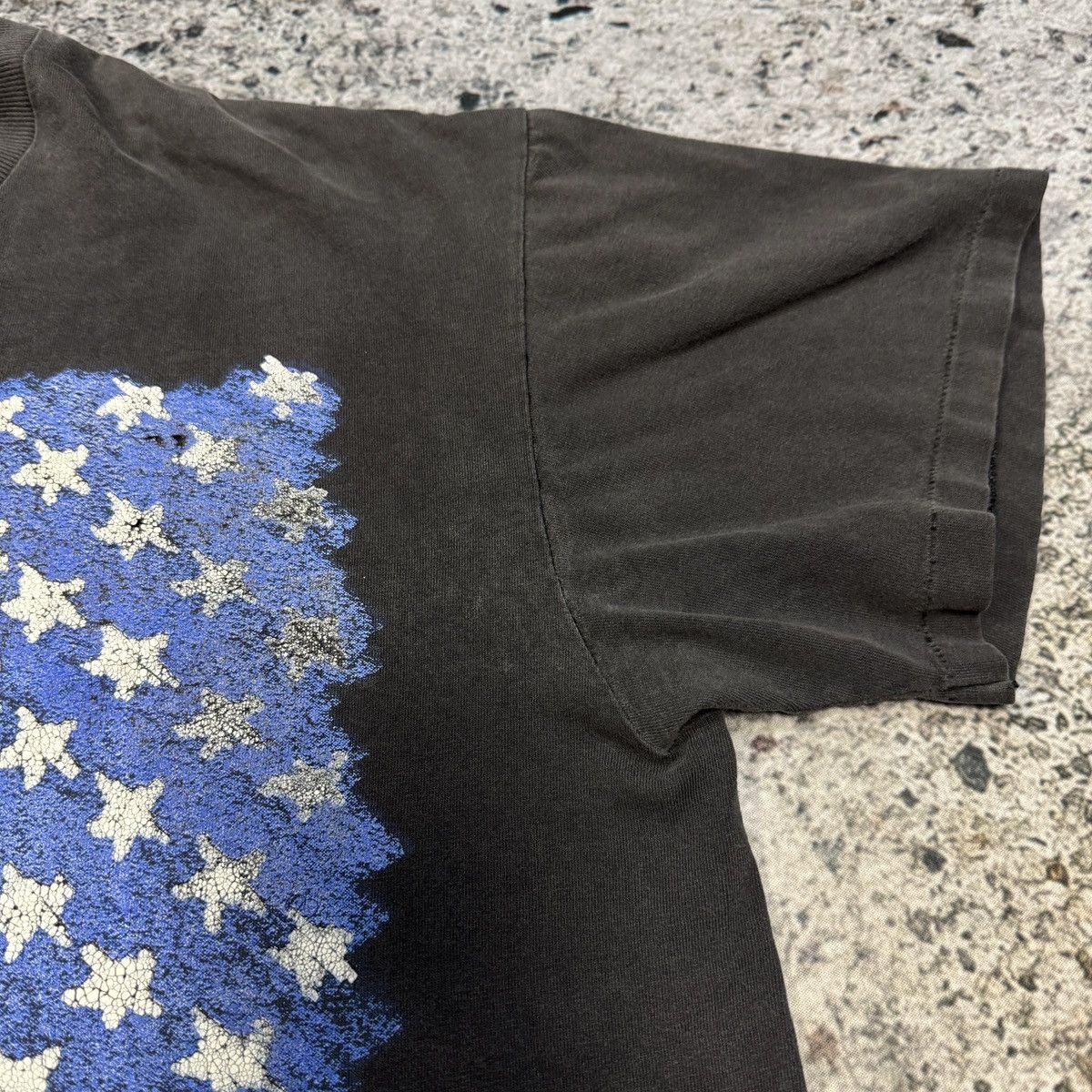 Vintage 90s Faded Thrashed American Flag Tee ERD Grunge Biker Size US L / EU 52-54 / 3 - 9 Thumbnail
