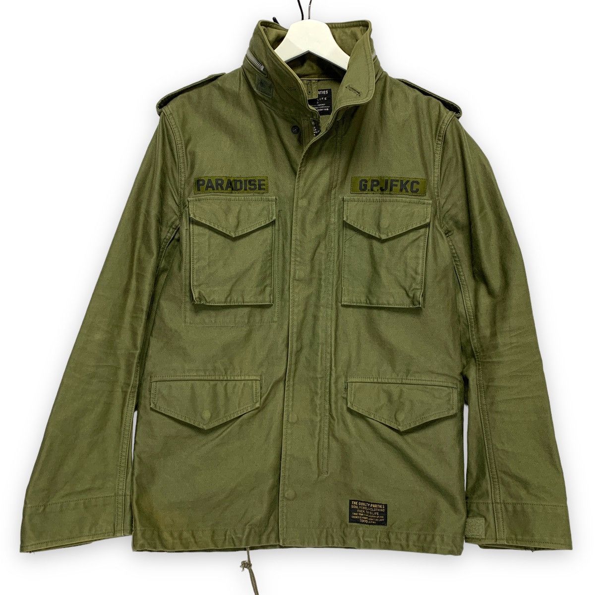 image of Wacko Maria Guilty Parties M-65 Military Jacket in Olive, Men's (Size Medium)