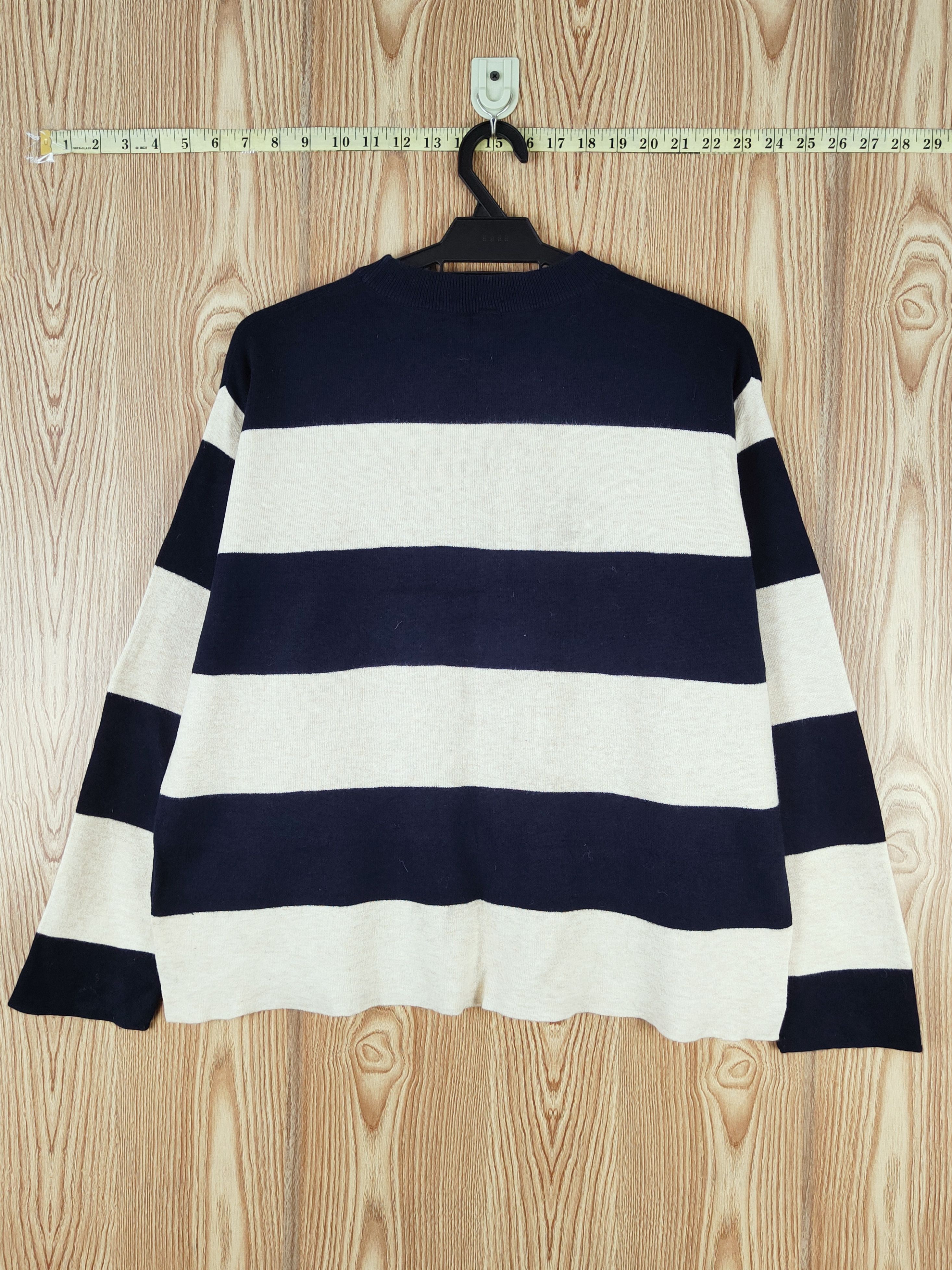 Homespun Knitwear Japane stripe Navy Knitwear sweatshirt #W347 Size L / US 10 / IT 46 - 7 Thumbnail