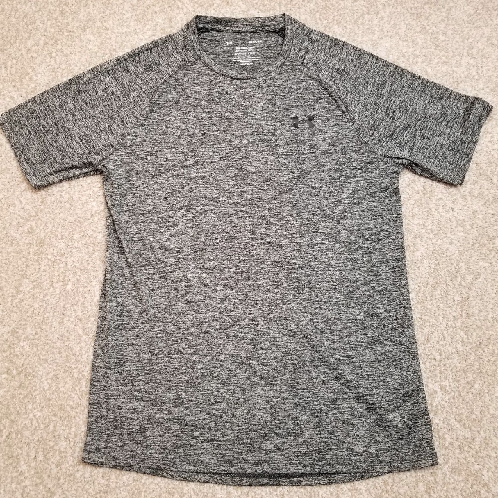 Under Armour VINTAGE Under Armour Tech TEE Shirt Mens Small Dark Gray Loose HeatGear 100% Polyester Size US S / EU 44-46 / 1 - 2 Thumbnail