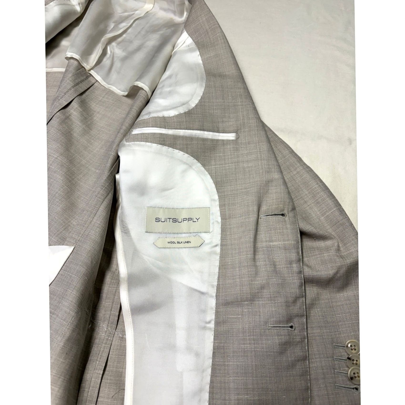 Suitsupply Suitsupply Havana Patch Blazer Light Grey Wool Silk Linen Slim Fit 34r Size 34R - 6 Thumbnail
