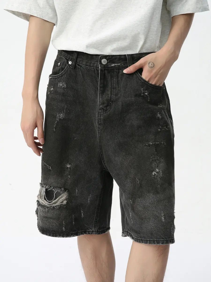 Japanese Brand Hip hop ripped loose denim shorts Size US 32 / EU 48 - 2 Thumbnail