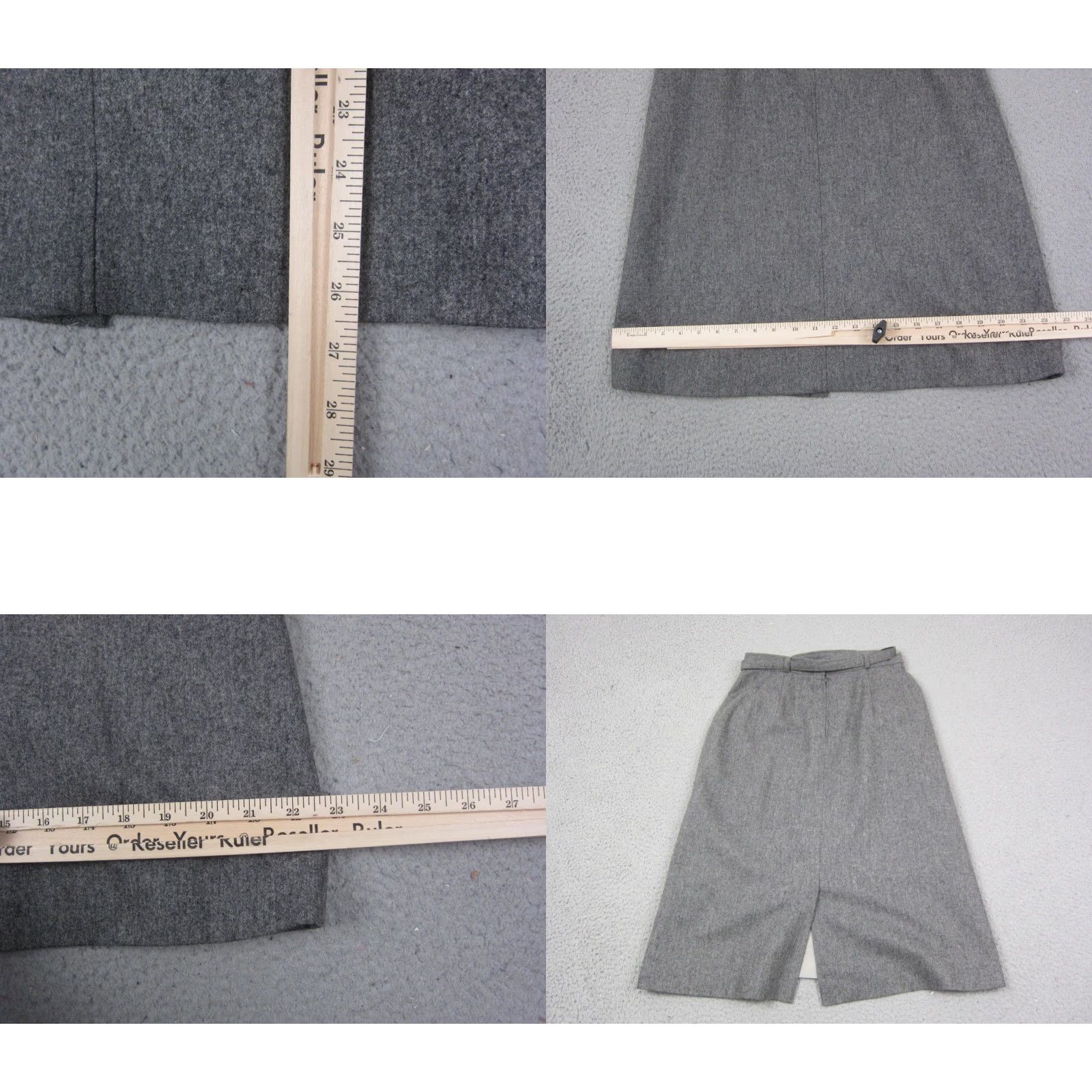Vintage VINTAGE Austin Hill Skirt Womens 12 Gray Wool A-Line Knee Length Made in USA 80s Mens Womens Girls Size 34" / US 12 / IT 48 - 9 Thumbnail