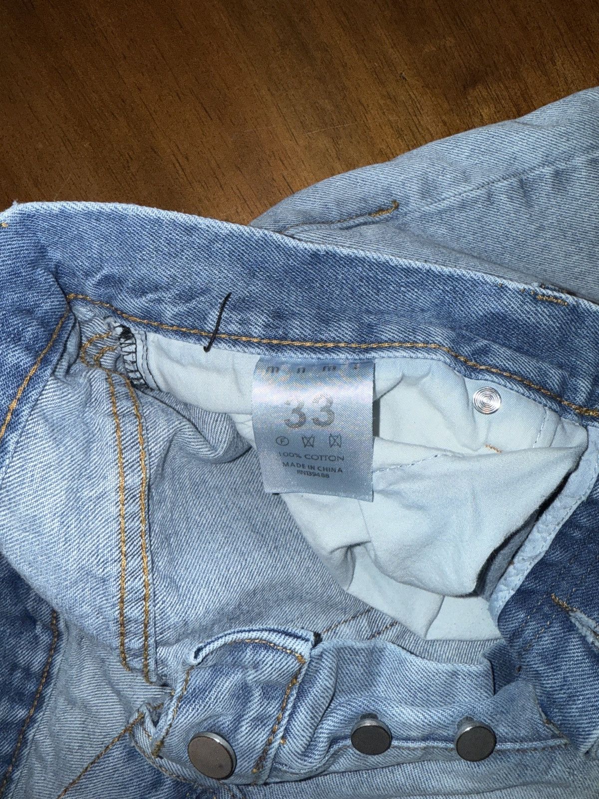 MNML 33x30 Light Wash MNML Frayed-Hem Jeans Size US 33 - 4 Thumbnail