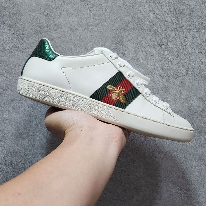 Gucci Gucci Ace Leather Sneakers with Bee Design Size US 6 / IT 36 - 5 Thumbnail