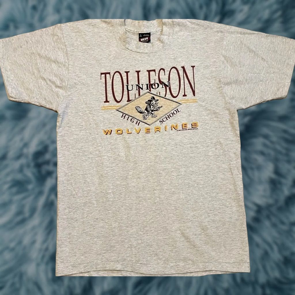 Vintage VINTAGE Tolleson High School Shirt L Gray 90s Track College PE Grunge Mens Size US L / EU 52-54 / 3 - 1 Thumbnail