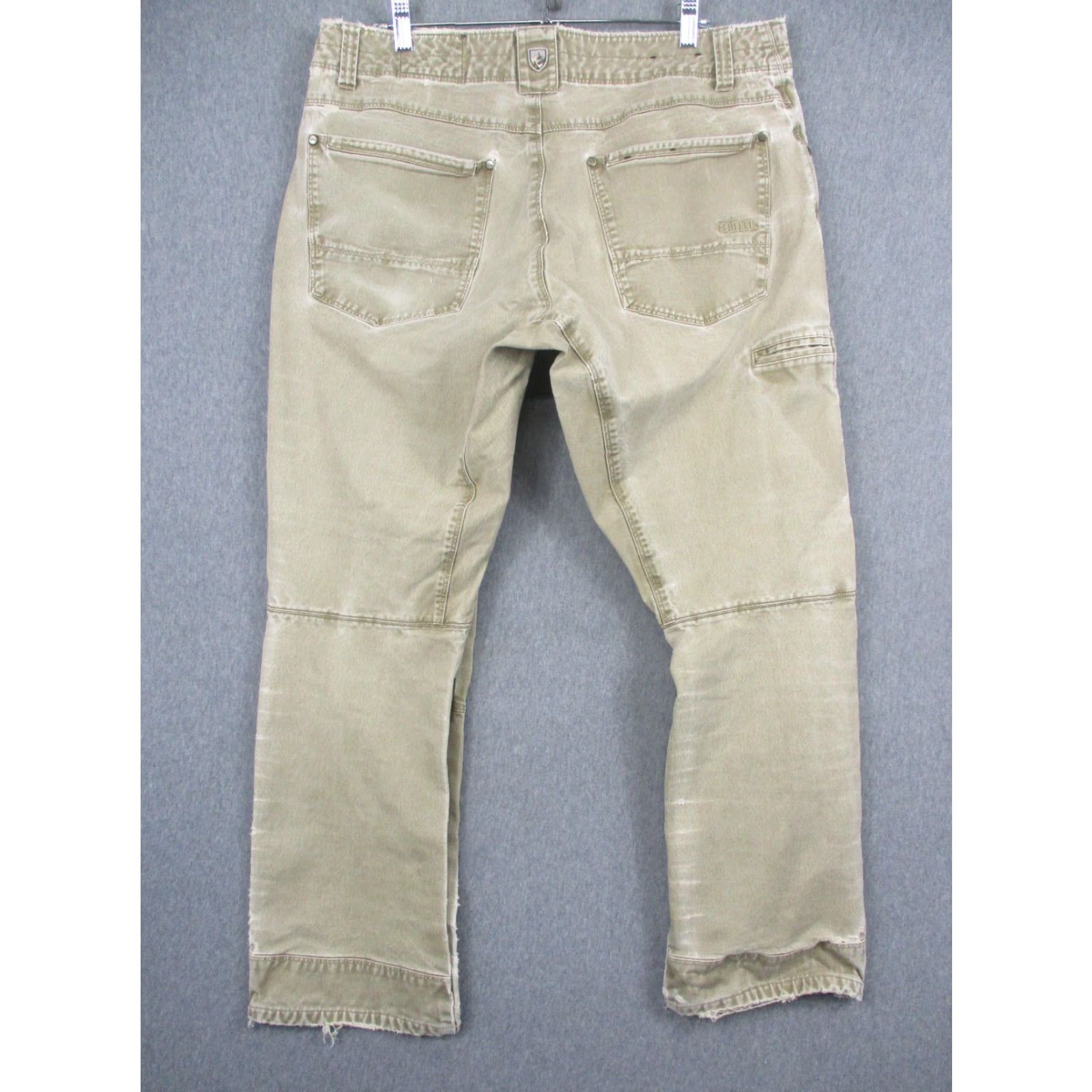 Denime VINTAGE Kuhl Rydr Jeans Mens 36x30 Beige Relaxed Fit Straight Leg Denim Patina Distressed Pockets Zip Mens Size US 36 / EU 52 - 6 Thumbnail