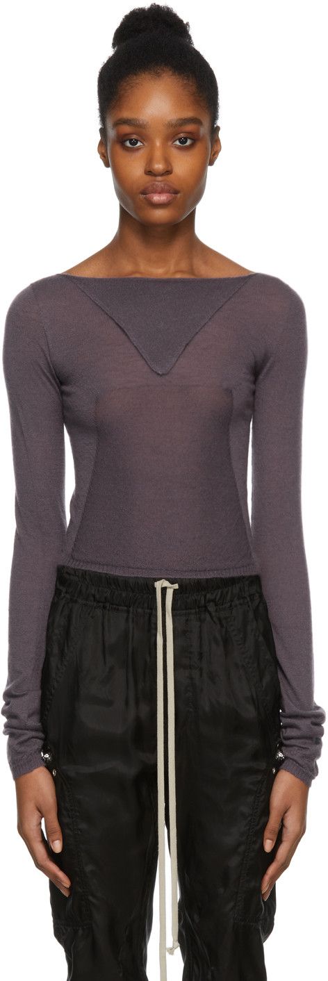 Rick Owens FW21 Runway Column Knit Eggplant Size M / US 6-8 / IT 42-44 - 12 Thumbnail