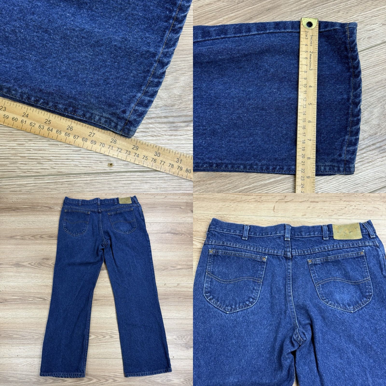 Lee VINTAGE Lee Jeans 38x32 Denim Blue Indigo USA Union Made Men Straight Jeans Inseam 32 Regular Size Mens Size US 38 / EU 54 - 8 Thumbnail