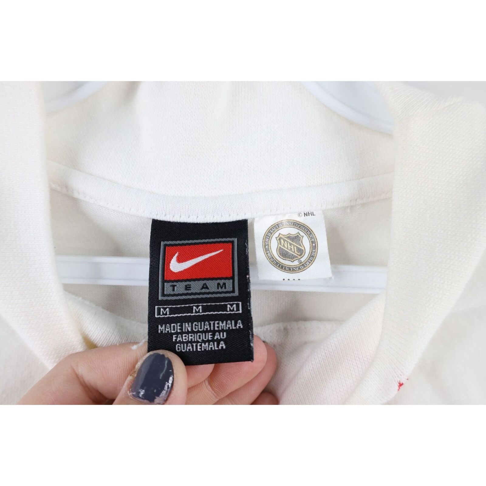 Nike × Vintage Vintage 90s Nike Detroit Red Wings Mock Neck T-Shirt Size US M / EU 48-50 / 2 - 8 Thumbnail