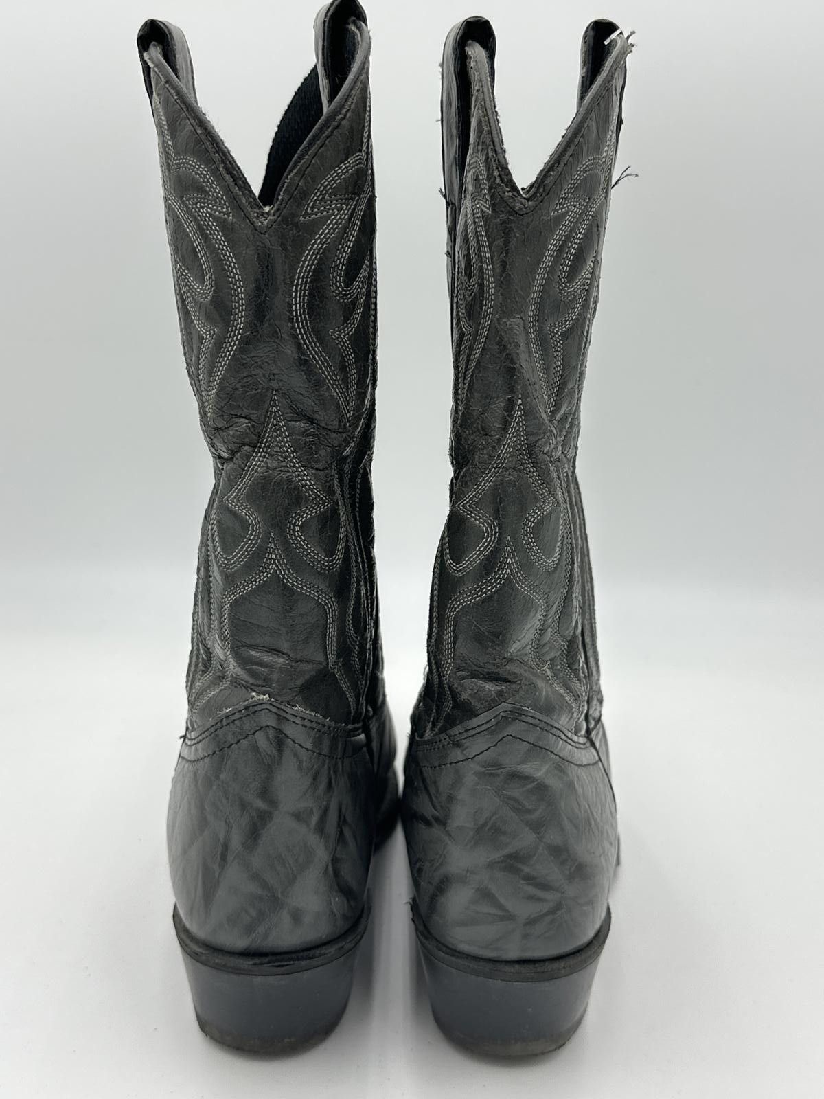 Designer Stylish Grey Cowboy Boots with Detailed Stitching Size US 7 / IT 37 - 4 Thumbnail