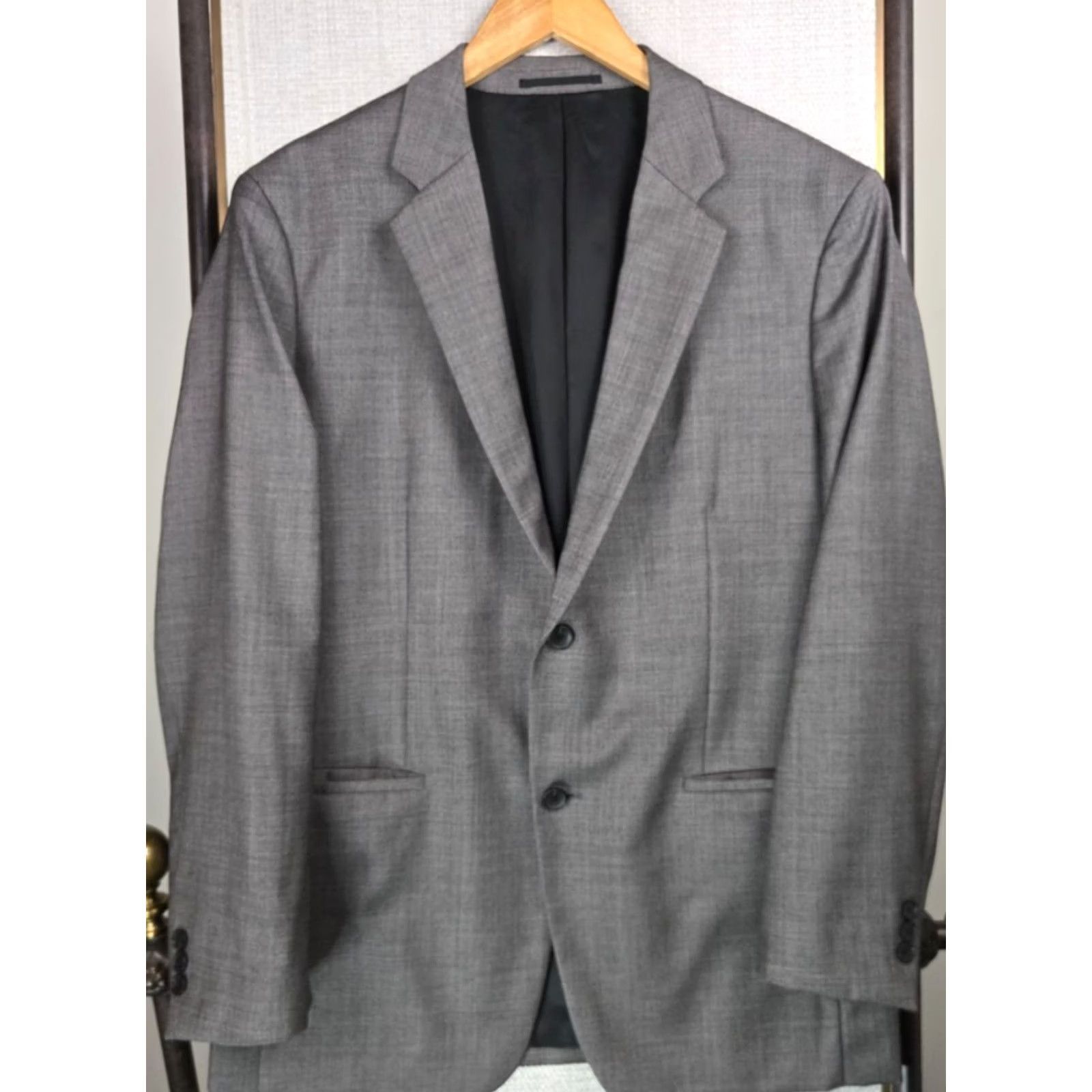 Theory Theory Mens Soft Wool/Silk Notch Lapel Double Vented Fully Lined Jacket Gray Size US XS / EU 42 / 0 - 2 Thumbnail