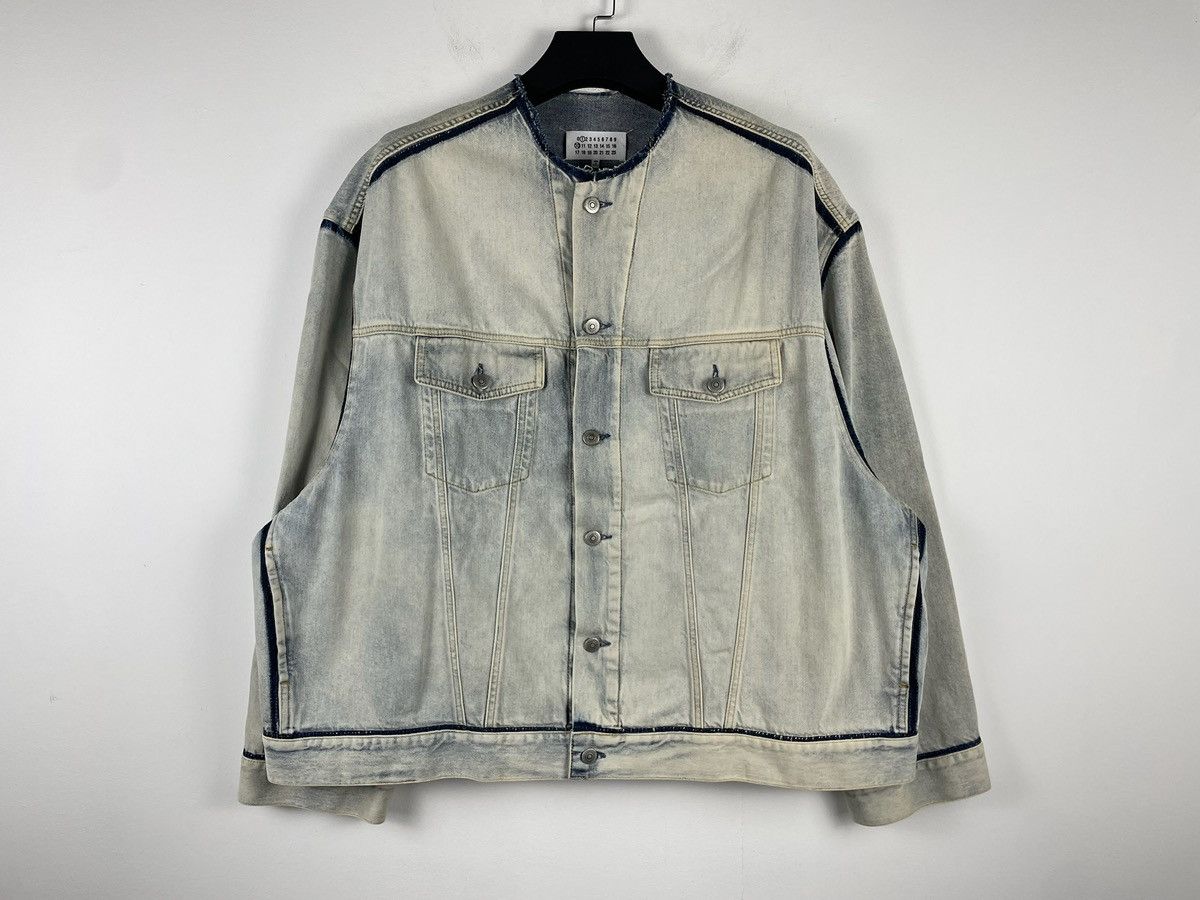 Maison Margiela Maison Margiela Collarless Oversized Denim Jacket Size US S / EU 44-46 / 1 - 6 Thumbnail