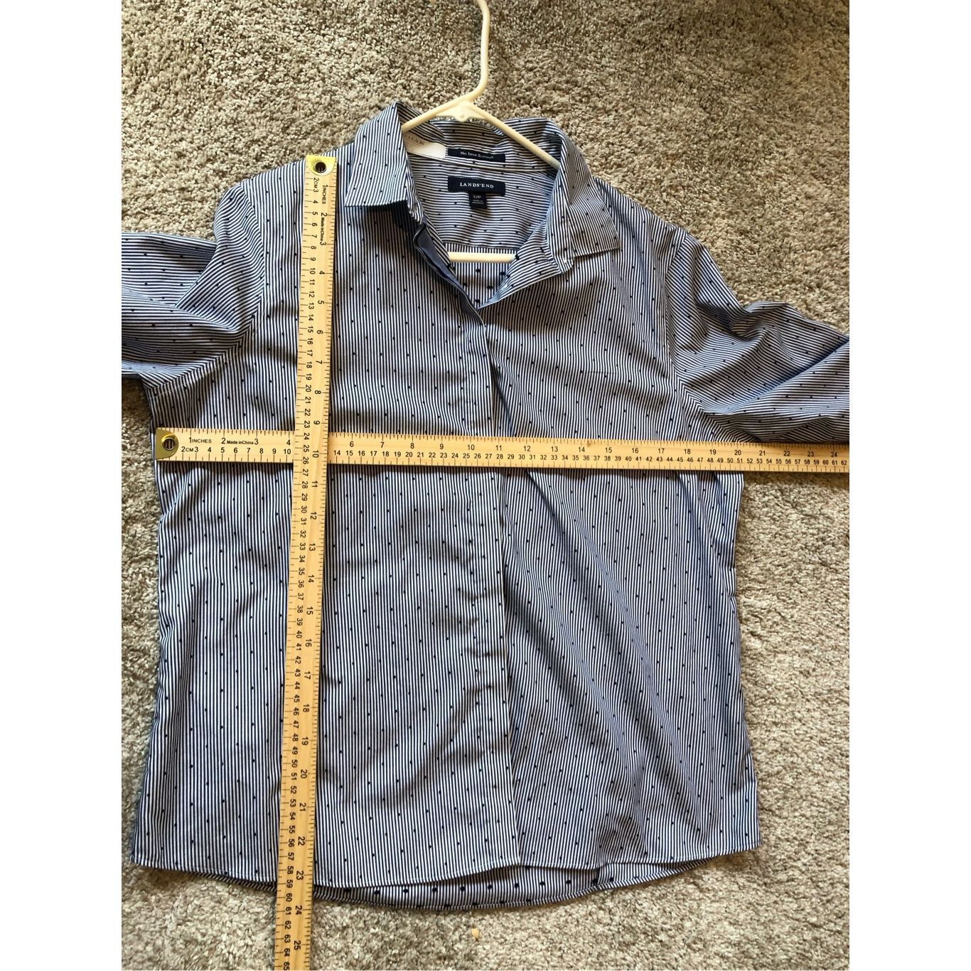 Lands' End Lands End Women’s Blue Striped Collared Button Up Long Sleev Size XL / US 12-14 / IT 48-50 - 8 Thumbnail