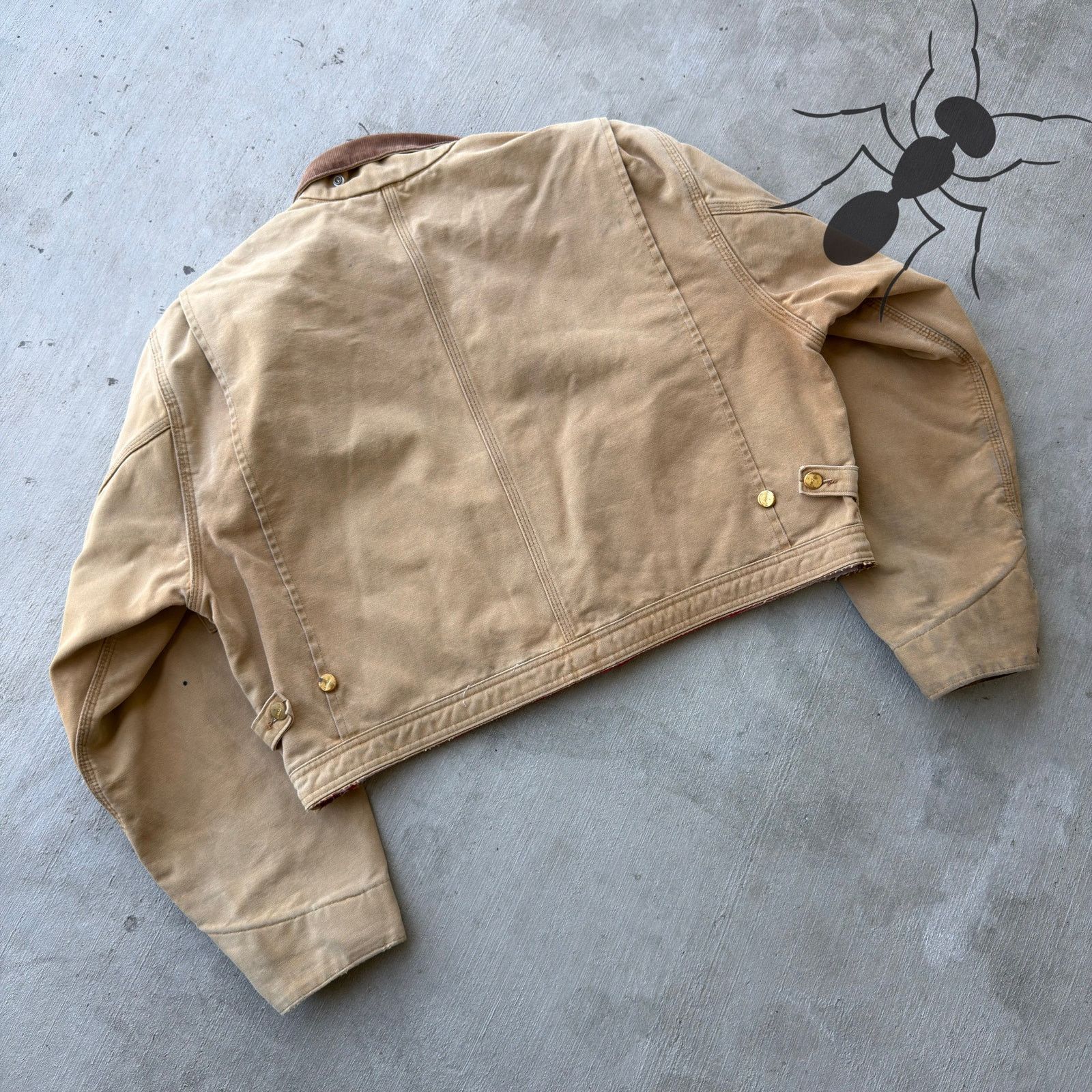 Carhartt × Vintage Carhartt brown cropped Detroit style work wear jacket Size US L / EU 52-54 / 3 - 6 Thumbnail