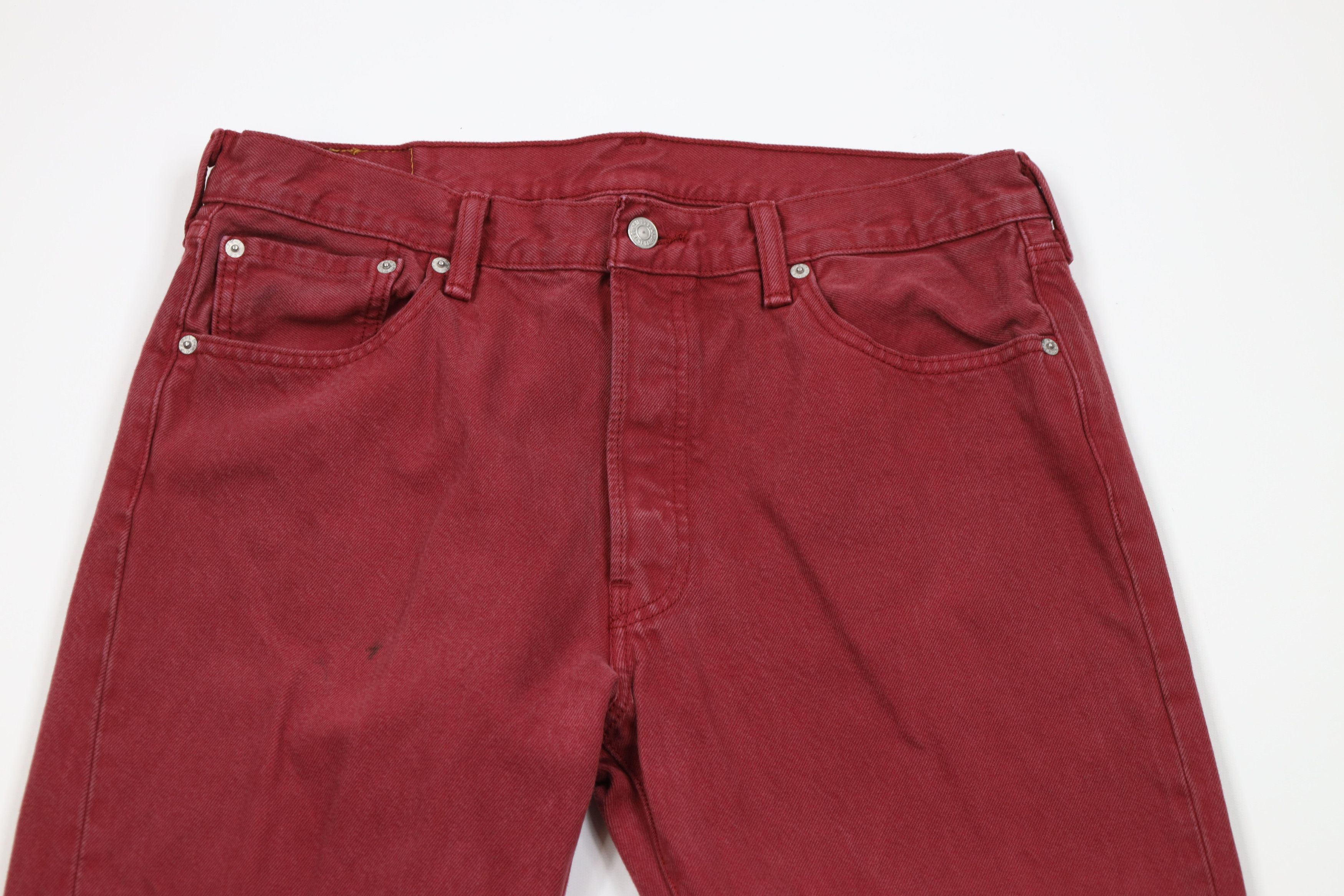 Levi's Vintage Y2K Levis 501xx Button Fly Original Fit Jeans Red Size US 34 / EU 50 - 2 Thumbnail