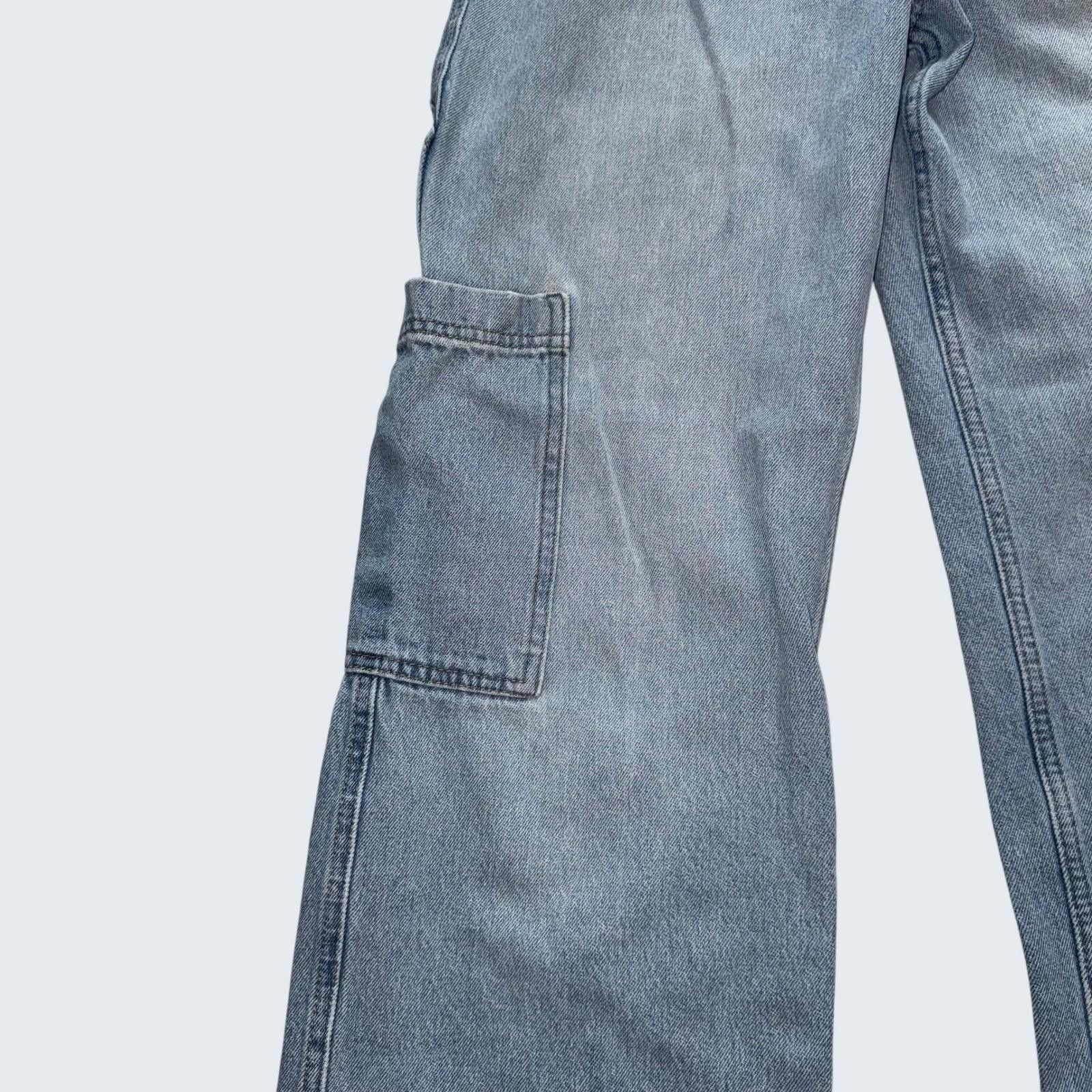 H&M H&M Light Wash Wide Leg Carpenter Womens Size 6 Cargo Pants Size 28" / US 6 / IT 42 - 6 Thumbnail