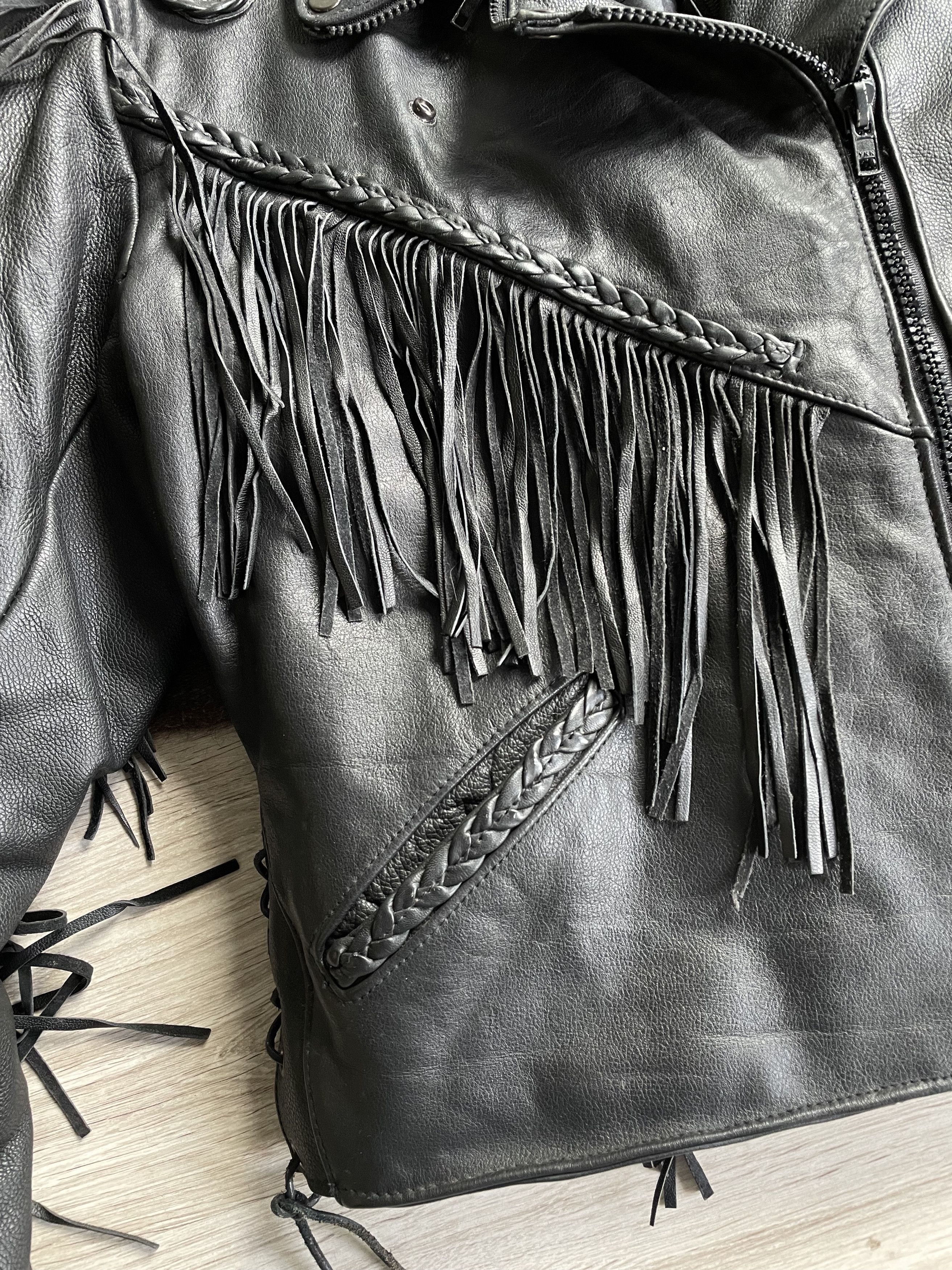 Cowboy Equipment Heros by Held Vintage Leather Fringed Biker Jacket 6922AC Size L / US 10 / IT 46 - 7 Thumbnail