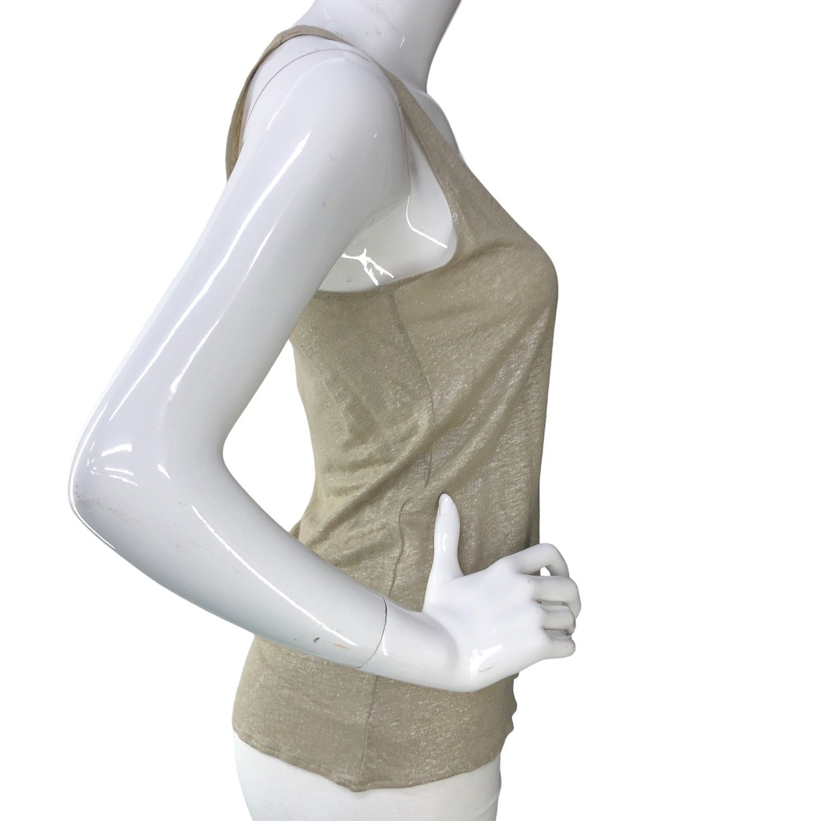 MAJESTIC FILATURES Majestic Paris Size 1 US XS Tank Top Linen Scoop Neck Khaki Size XS / US 0-2 / IT 36-38 - 9 Thumbnail