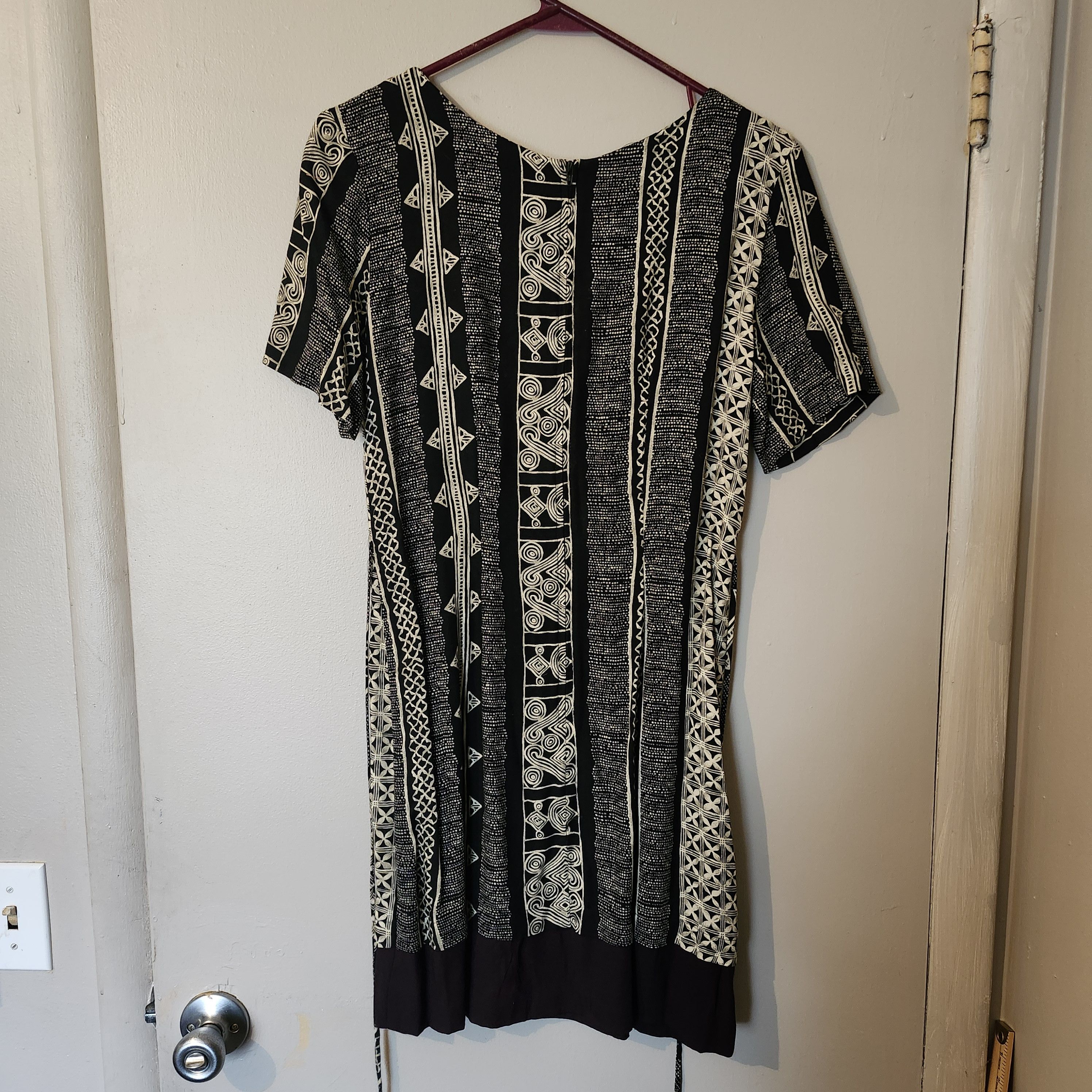 Other Marnie West Size 6 Black Cream Geometric Short Dress Vintage Size M / US 6-8 / IT 42-44 - 5 Thumbnail