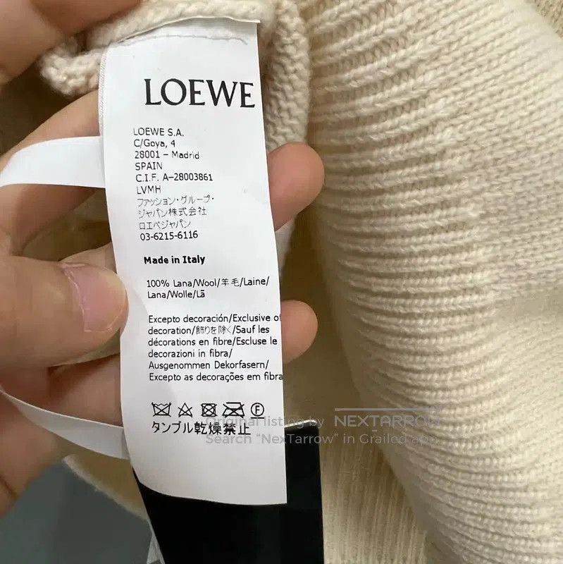 Loewe Loewe Cream Wool Long Sleeve Sweater . Size XS / US 0-2 / IT 36-38 - 4 Thumbnail