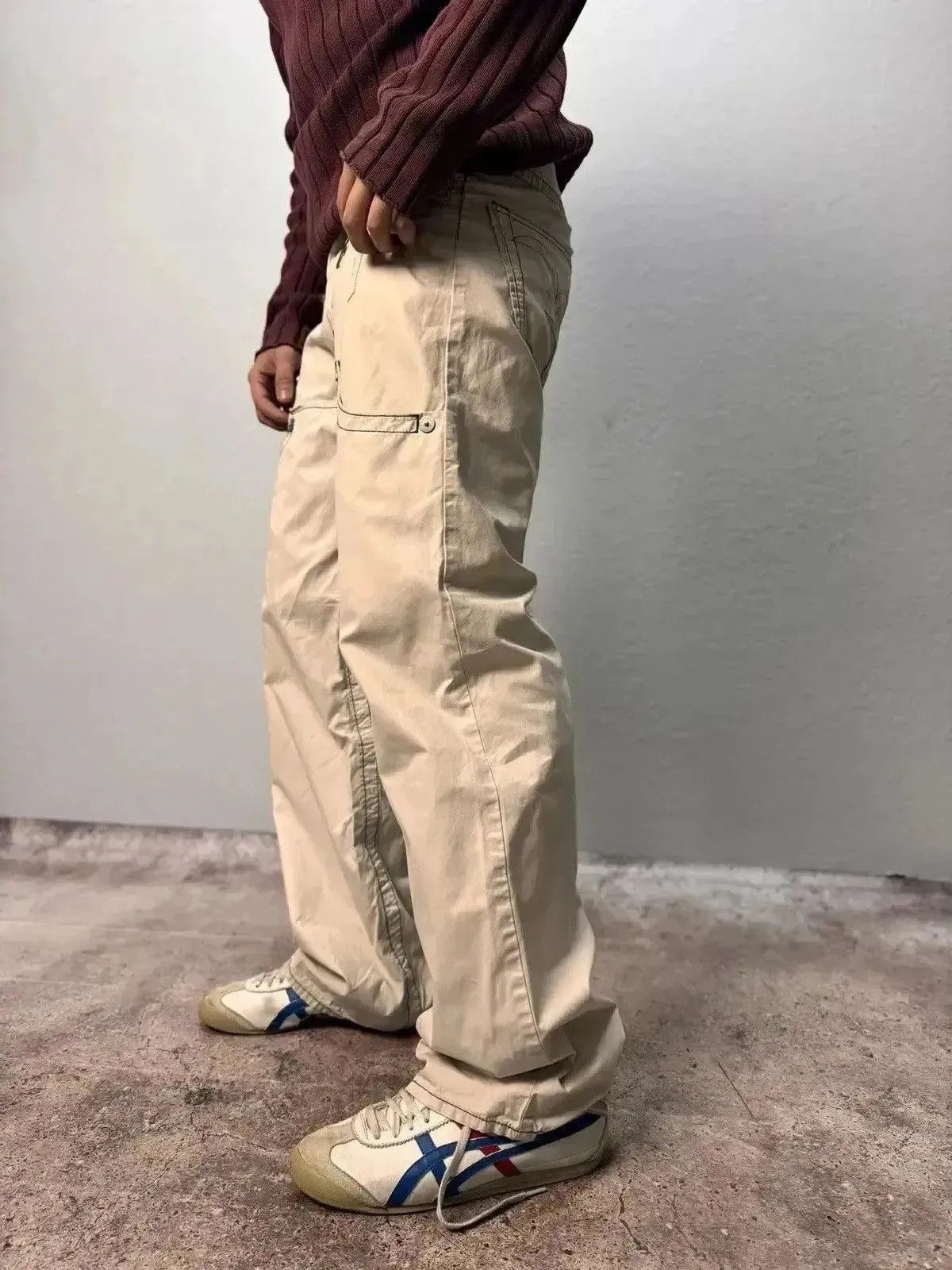 14th Addiction Archival Avant-Garde White Casual Pants Vintage Style Y2K Size US 31 - 3 Thumbnail