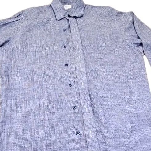 Hamilton Hamilton Since 1883 Men’s Blue Geometric Dress Shirt Long Sleeve L Size 42R - 4 Thumbnail
