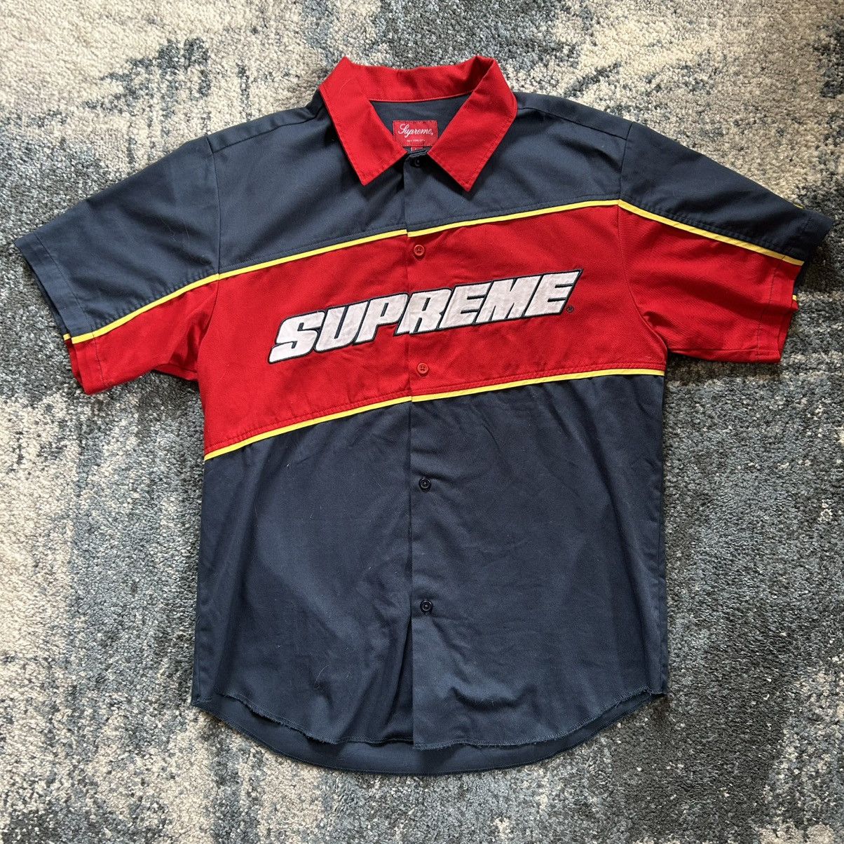 Supreme SPRiNG SUMMER 2018 LiGHT NAVY COLOR BLOCKED WORK SHiRT Size US M / EU 48-50 / 2 - 4 Thumbnail