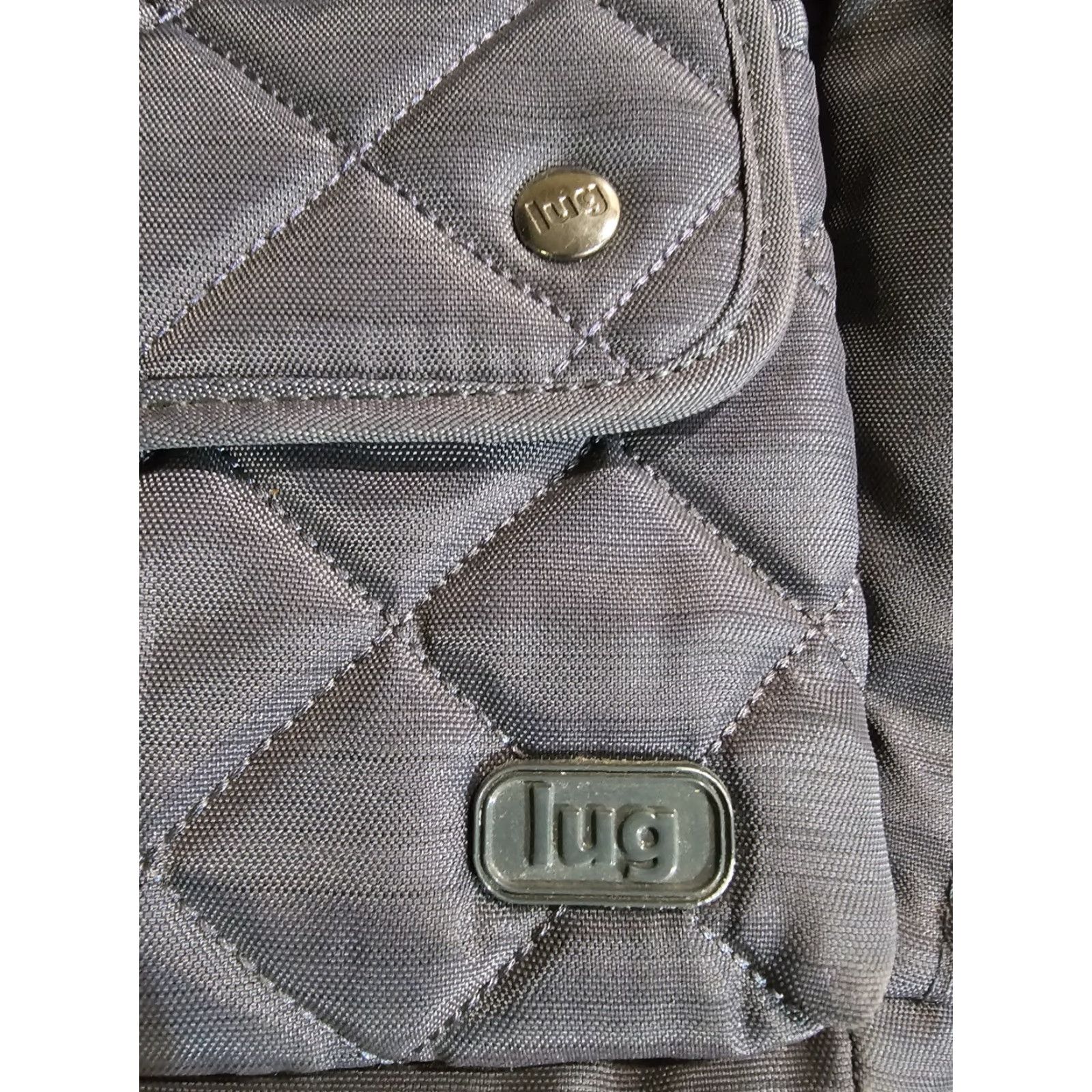 Vintage Lug Charleston Travel Tote Gray Zip Pocket Large Nylon Quilted Bag Women's Size ONE SIZE - 3 Thumbnail