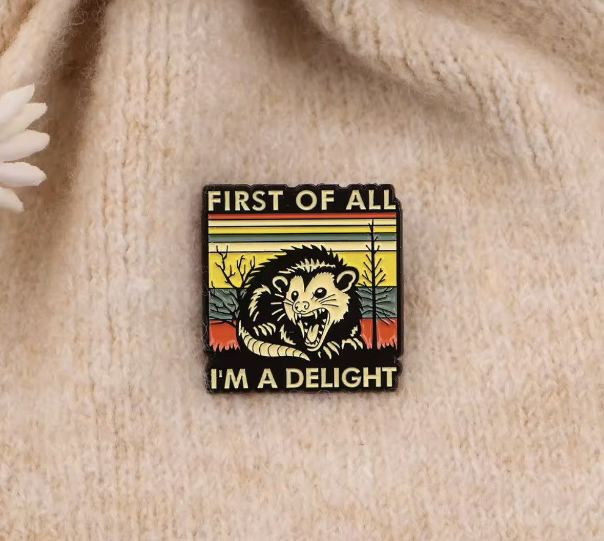 Designer I’m delight opossum enamal pin Size ONE SIZE - 4 Thumbnail
