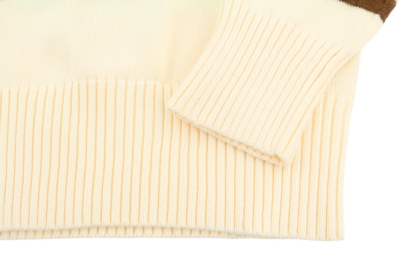 Gant BLOCK STRIPED C-NECK L Cream Alpaca Wool Blend 88110 Size L / US 10 / IT 46 - 6 Thumbnail