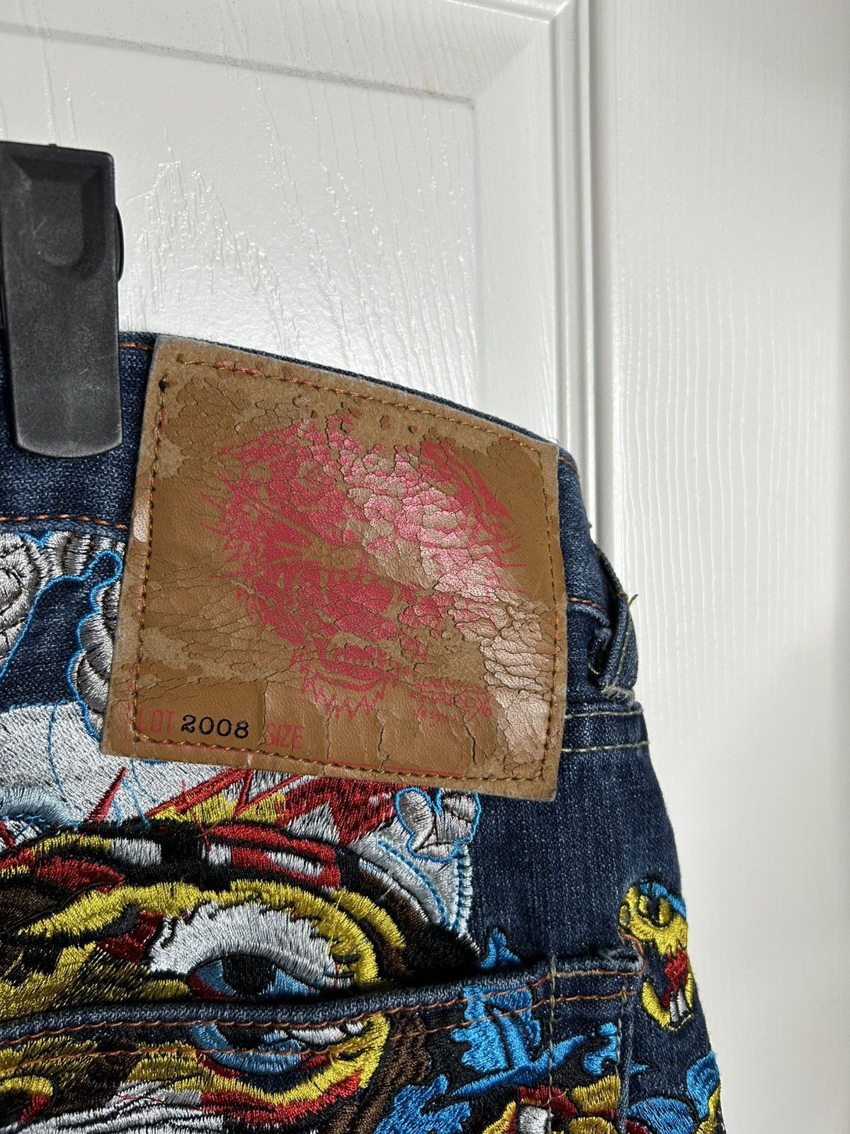 Christian Audigier 2008 Ed Hardy Japan Embroidered Jeans Size US 38 / EU 54 - 5 Thumbnail