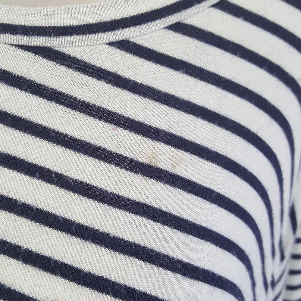 Designer White Navy Striped Melville Crop Short Sleeve Size ONE SIZE - 3 Thumbnail