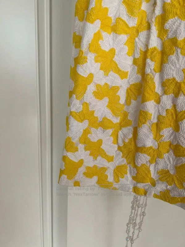 Lanvin Lanvin Yellow Floral Half Skirt . Size 23" - 4 Thumbnail