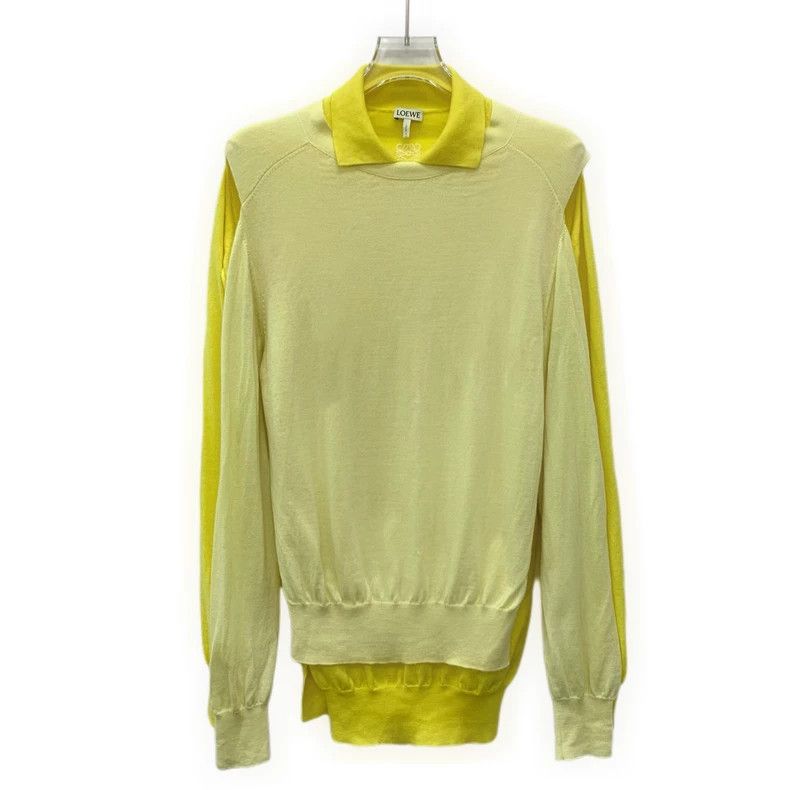 Loewe LOEWE Yellow logo embroidered patch wool lapel long sleeve Size M / US 6-8 / IT 42-44 - 1 Thumbnail