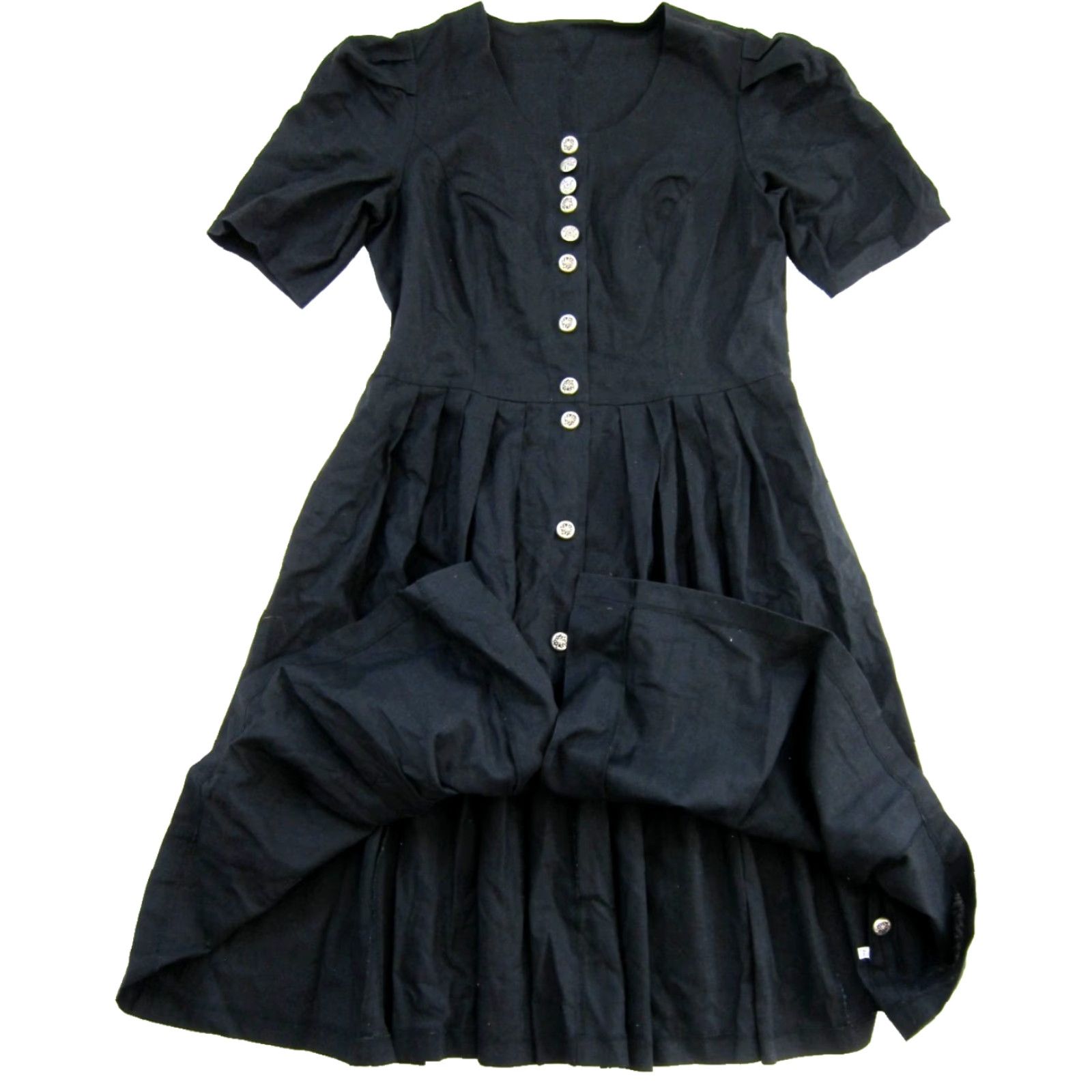 Vintage VINTAGE NWT Petressa Dress Shirt Dress L Black Midi Pleated Button Down 55% Linen 45% Cotton Pockets Women's Size L / US 10 / IT 46 - 5 Thumbnail