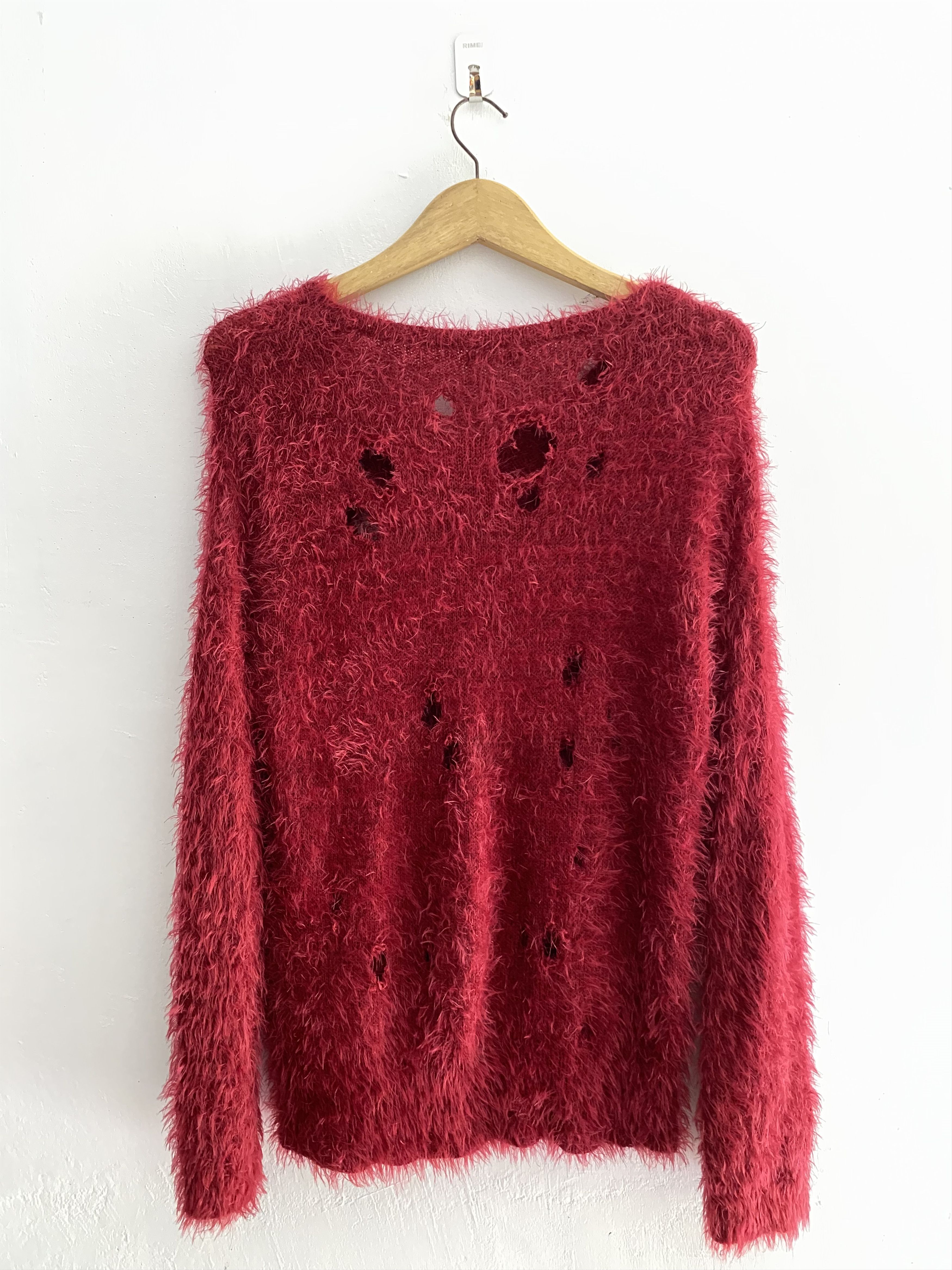 Hysteric Glamour × Japanese Brand Rafraf raf simons style destroyed fuzzy knit sweatshirts Size US L / EU 52-54 / 3 - 2 Thumbnail