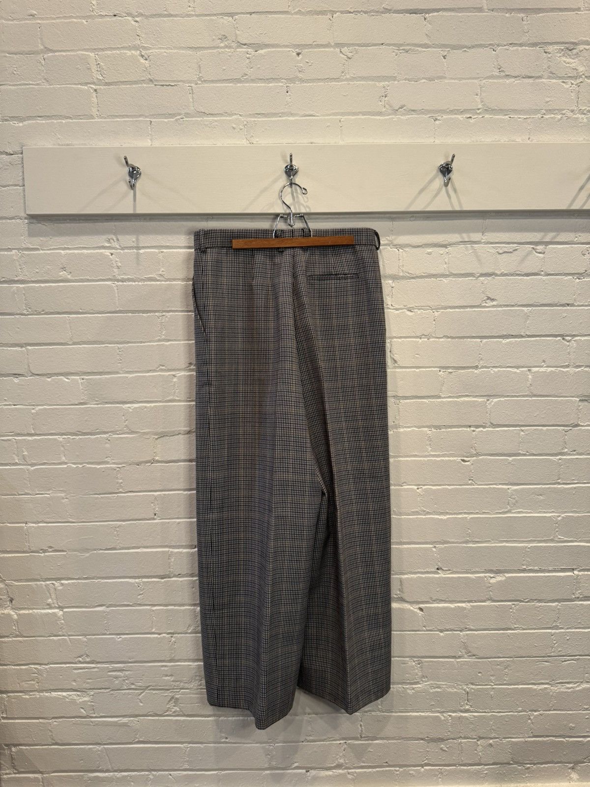 BOTTER Botter Wide Leg Oversized Blue Houndstooth Trousers Size US 32 / EU 48 - 2 Thumbnail