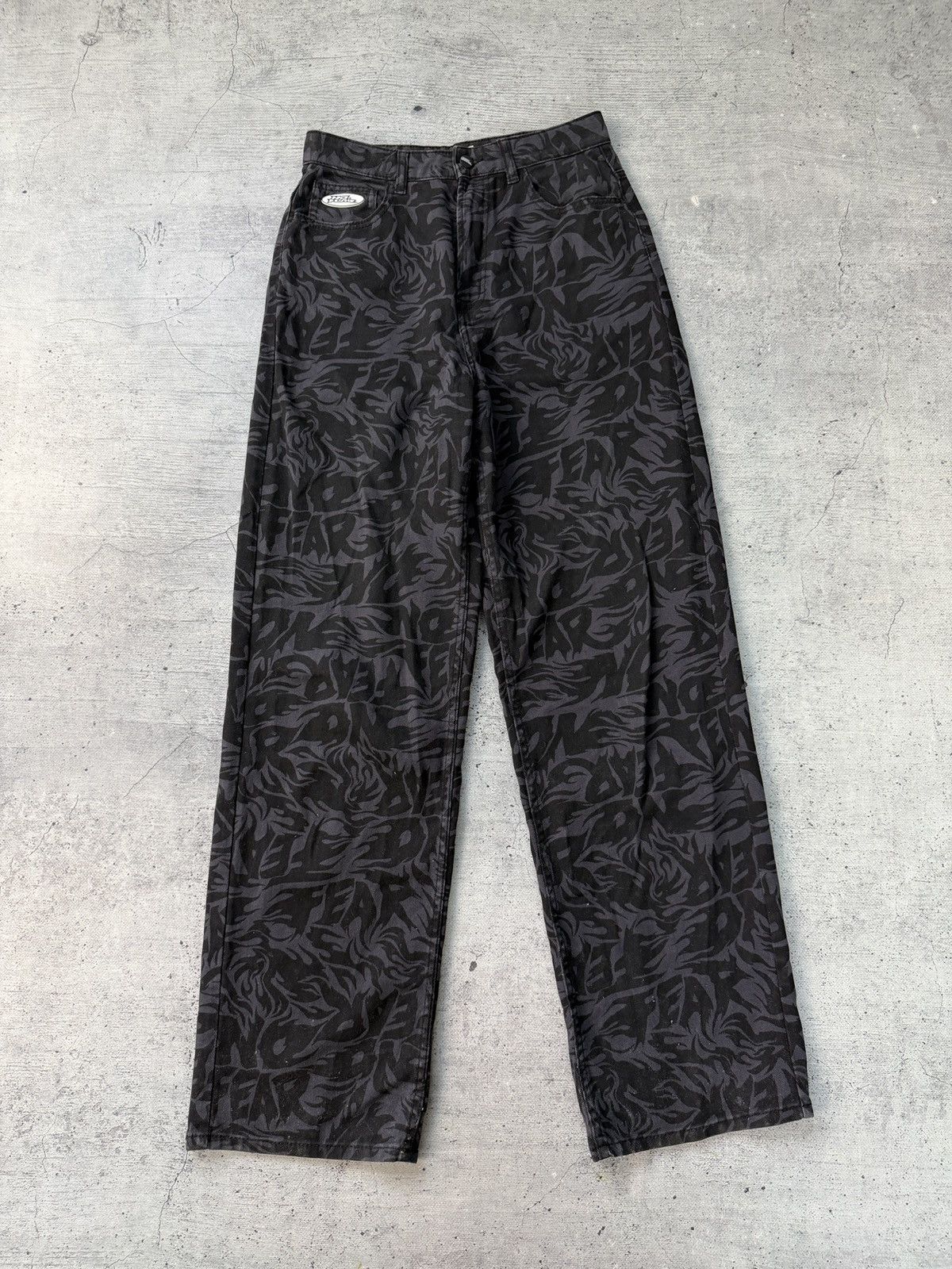 No Fear No Fear x H&M Monogram Printed Wide Denim Pants Jeans Size US 30 / EU 46 - 3 Thumbnail