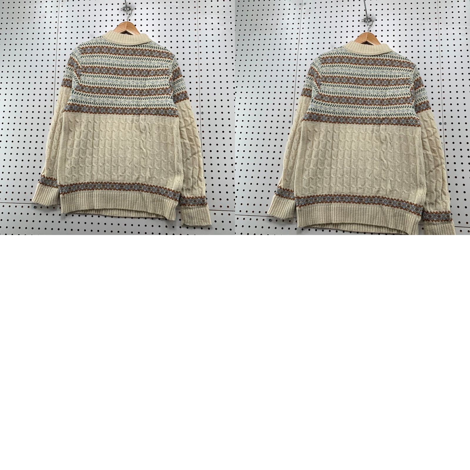 Vintage VINTAGE Lord Jeff Sweater Mens M Beige Fair Isle Cable Knit Orlon Acrylic Size US M / EU 48-50 / 2 - 9 Thumbnail