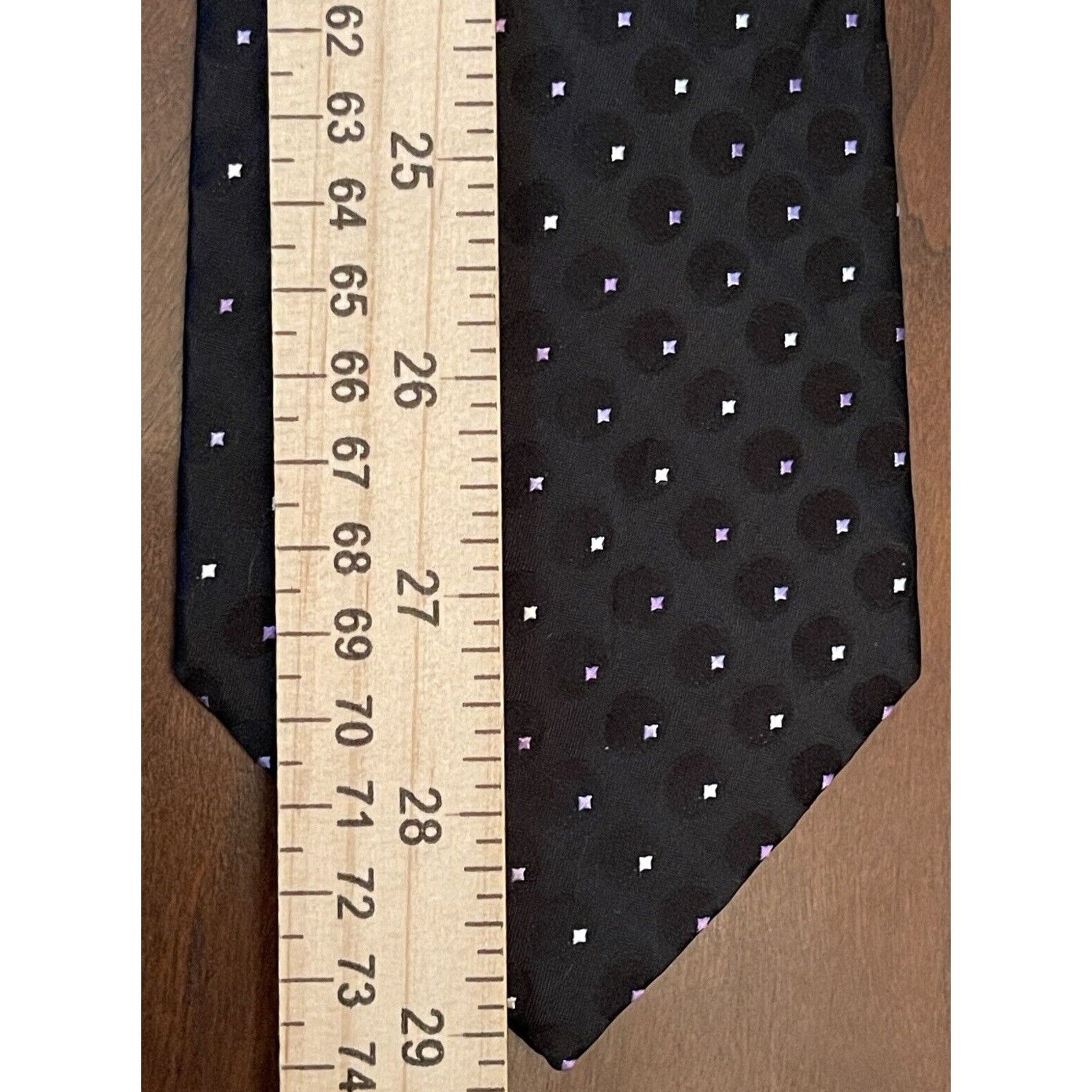 Geoffrey Beene Geoffrey Beene Black Purple HandMade 100% Silk Made In China Size ONE SIZE - 5 Thumbnail