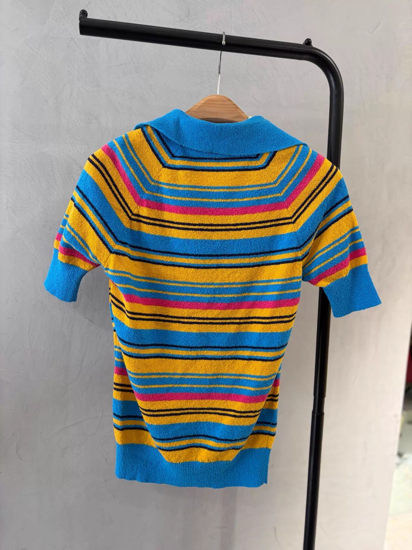 Miu Miu Miu Miu 24 Terry Cloth Color Stripe Knit Short Sleeve 38 Size XS / US 0-2 / IT 36-38 - 4 Thumbnail