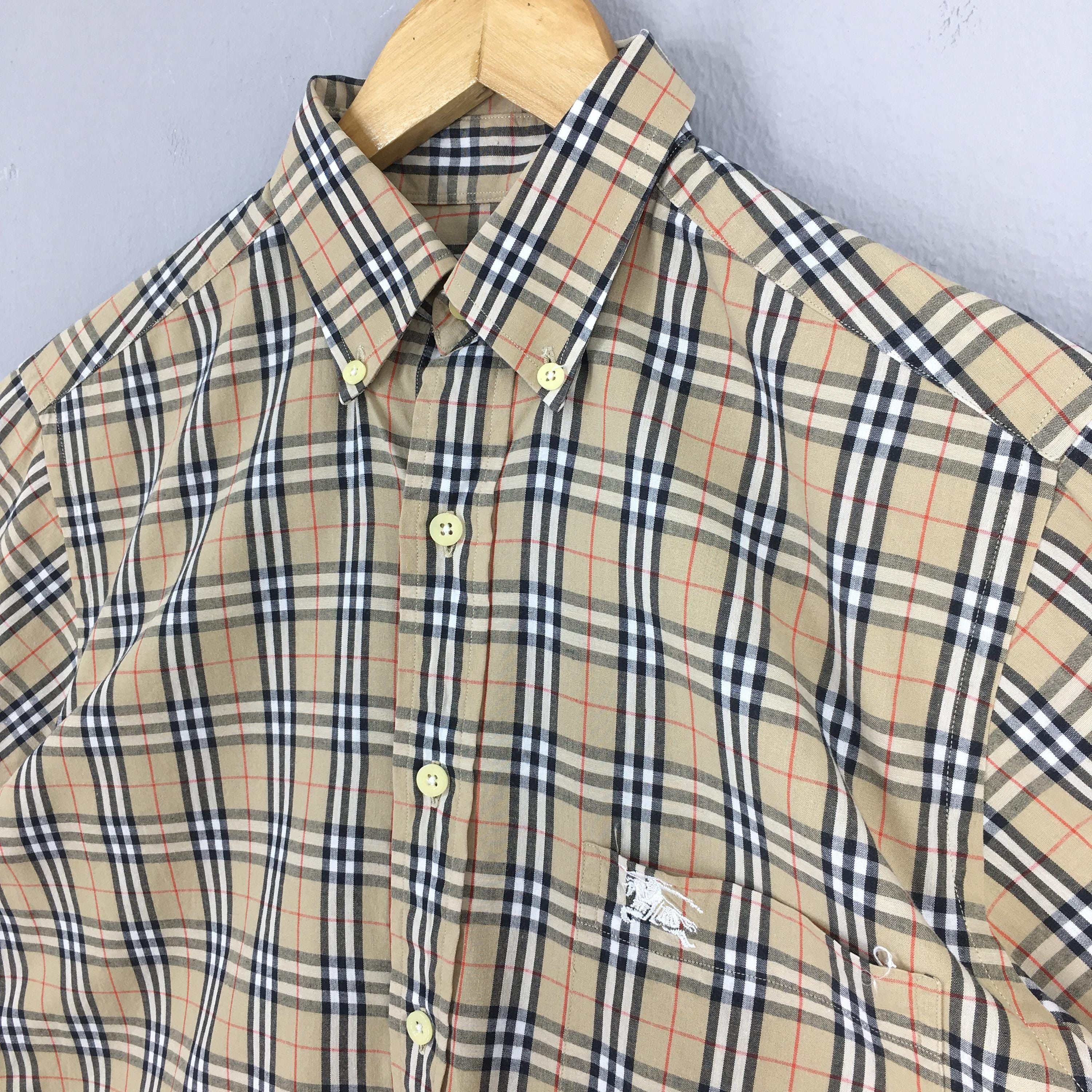 Burberry × Burberry Prorsum Vintage Burberrys Nova Check Brown Oxfords Shirt Small Size US S / EU 44-46 / 1 - 3 Thumbnail