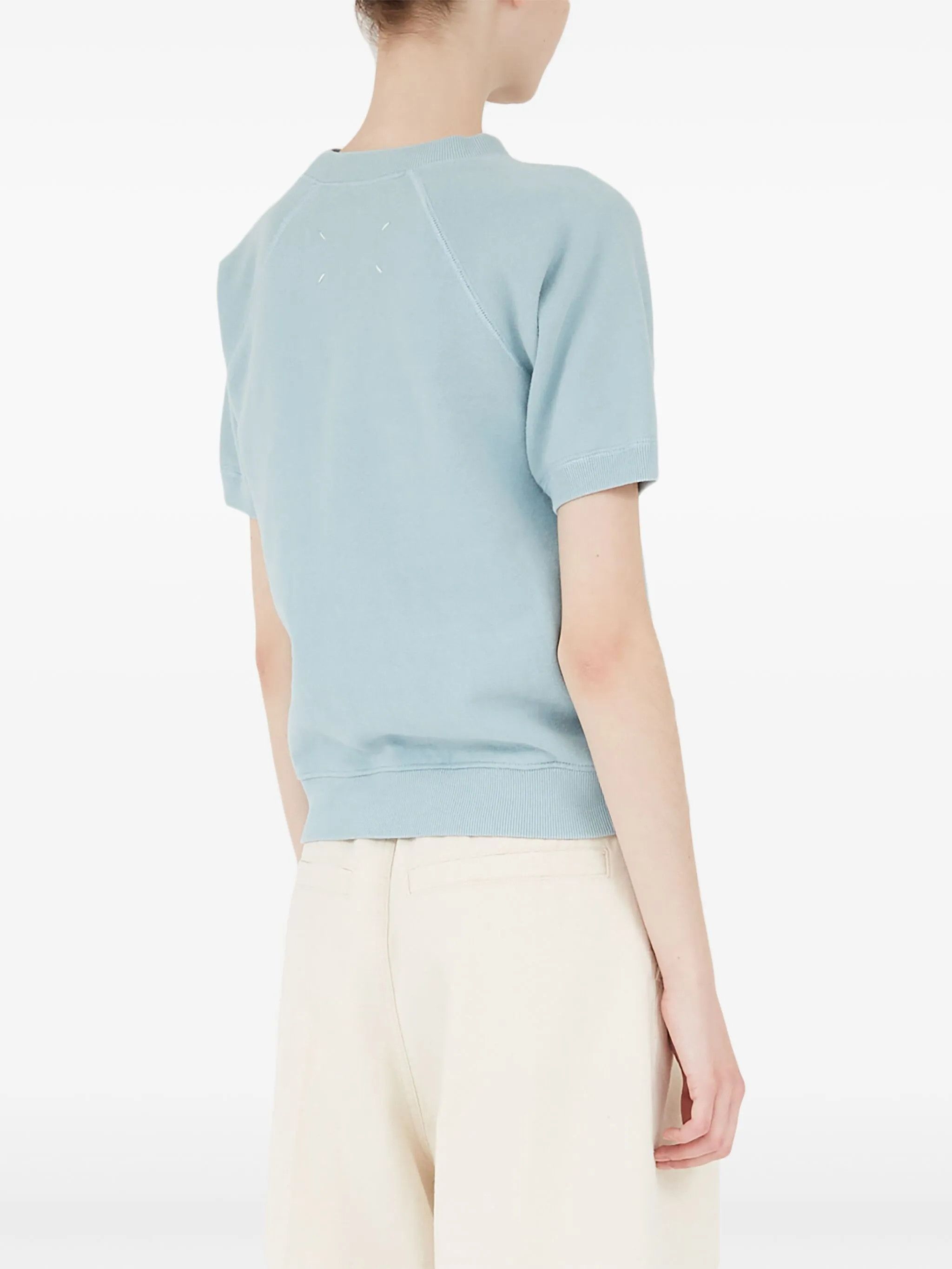 Maison Margiela o1w1db10526 Cotton Sweatshirt in Light Blue Size XS / US 0-2 / IT 36-38 - 4 Thumbnail