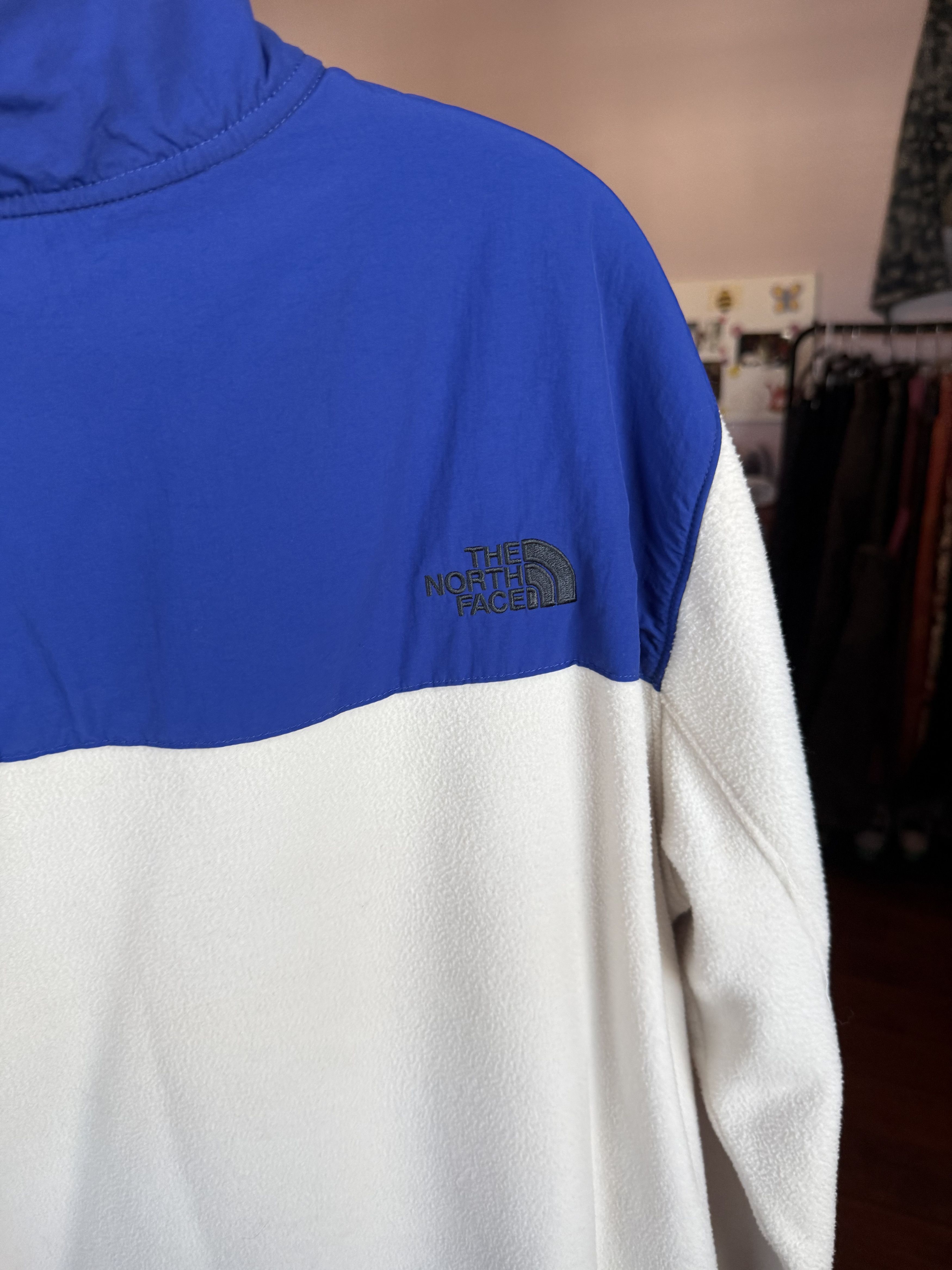 The North Face The North Face Blue & White Fleece Quarter Zip Pullover Size Size US L / EU 52-54 / 3 - 6 Thumbnail